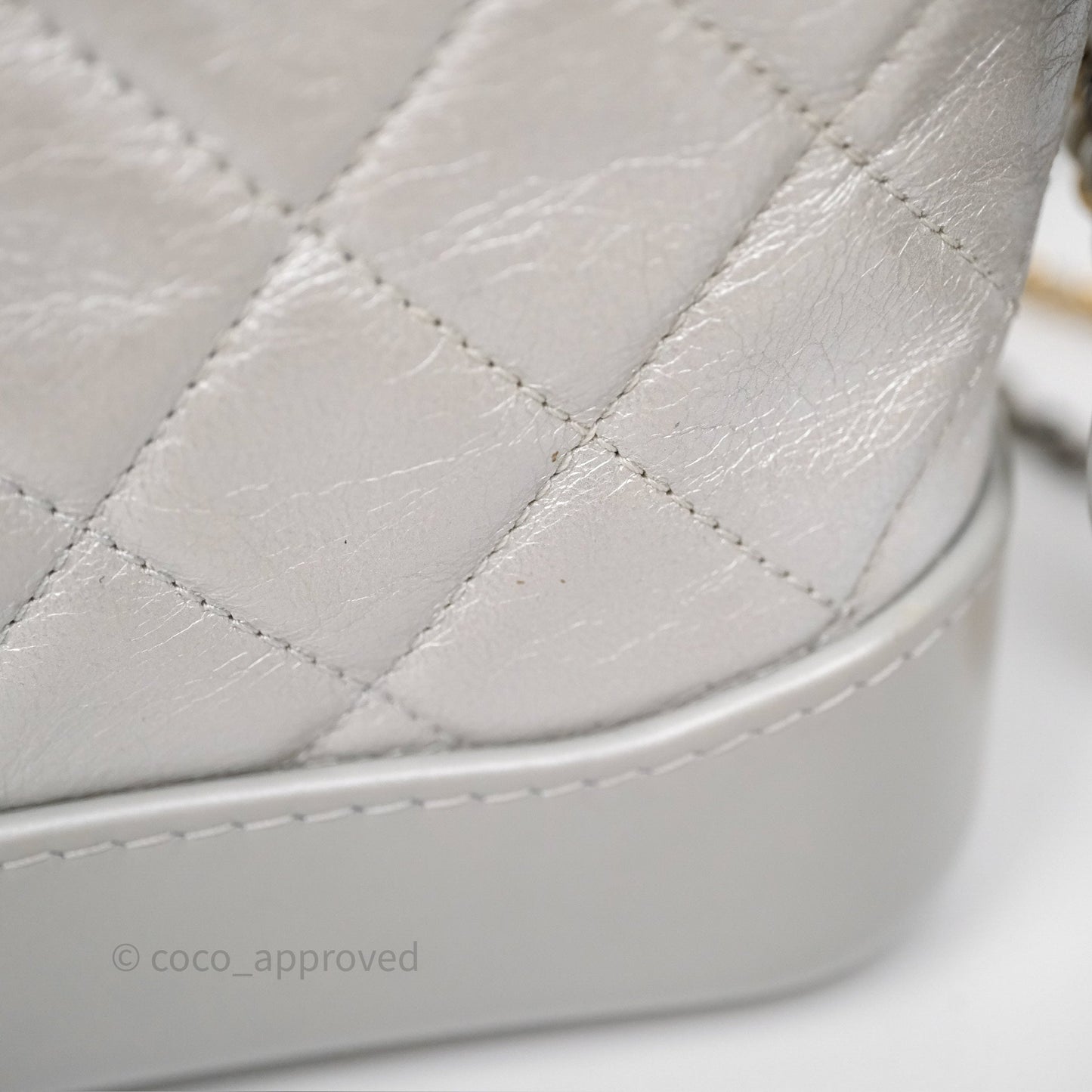 Chanel Small Gabrielle Hobo Quilted Pearly Iridescent Silver Aged Calfskin