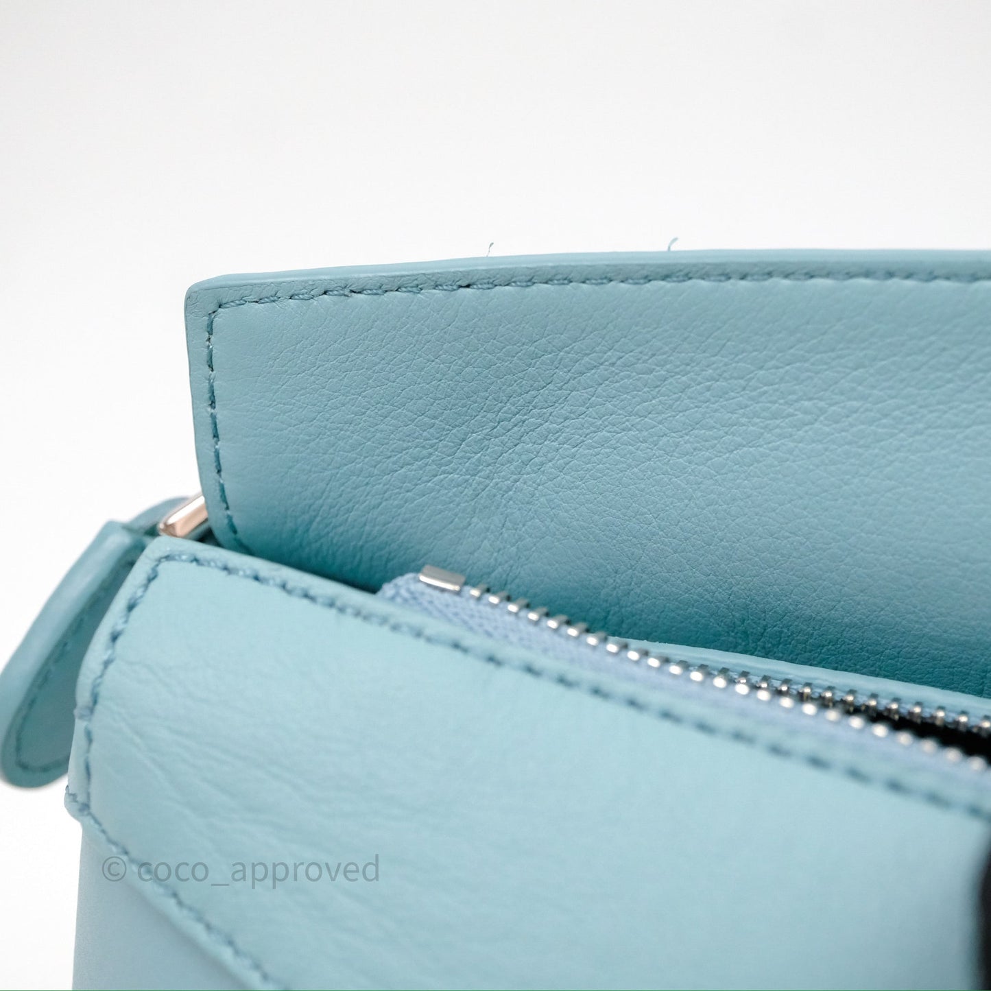 Loewe Mini Squid Suna Puzzle Bag Blue Silver Hardware