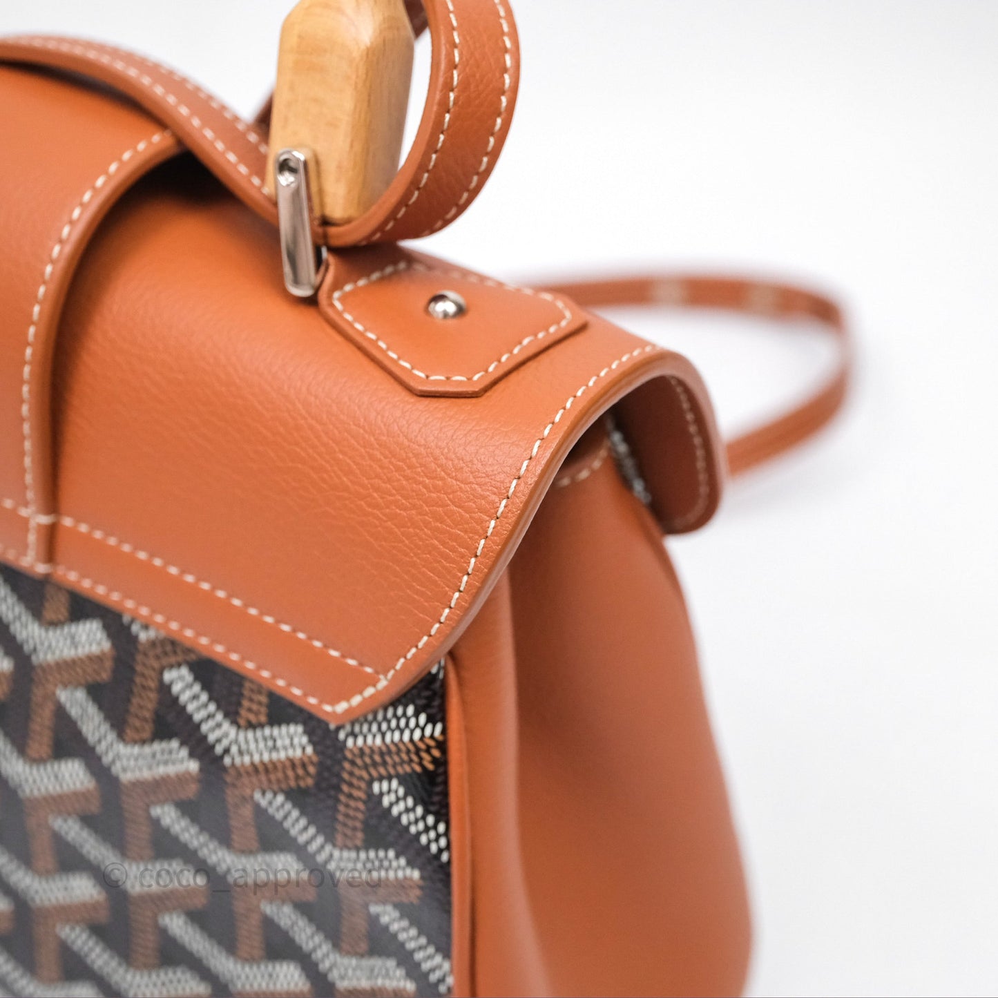 Goyard Saïgon Mini Bag Black And Tan Goyardine Canvas/ Chevroches Calfskin