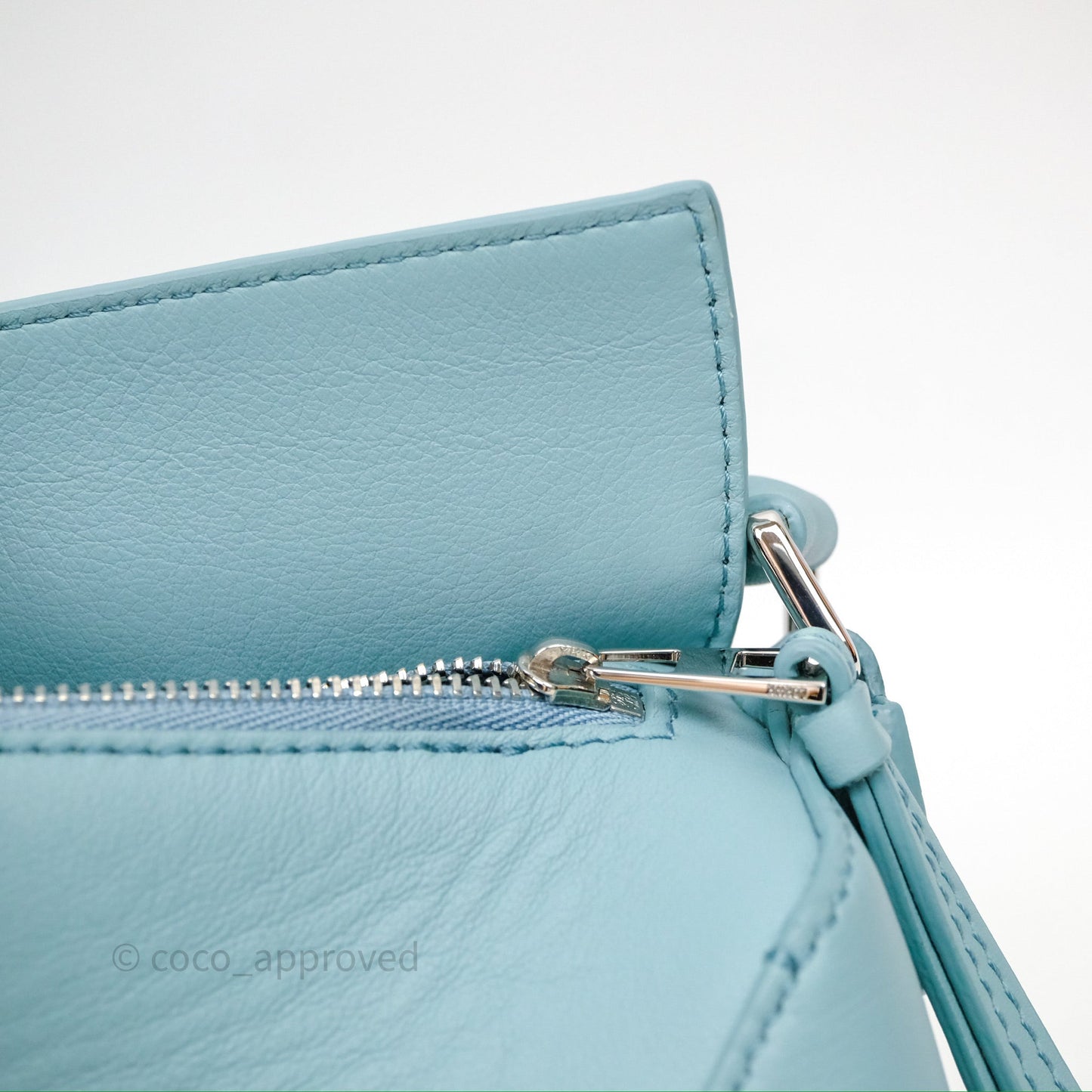Loewe Mini Squid Suna Puzzle Bag Blue Silver Hardware