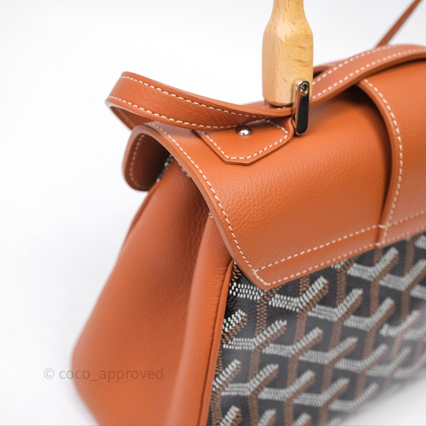 Goyard Saïgon Mini Bag Black And Tan Goyardine Canvas/ Chevroches Calfskin