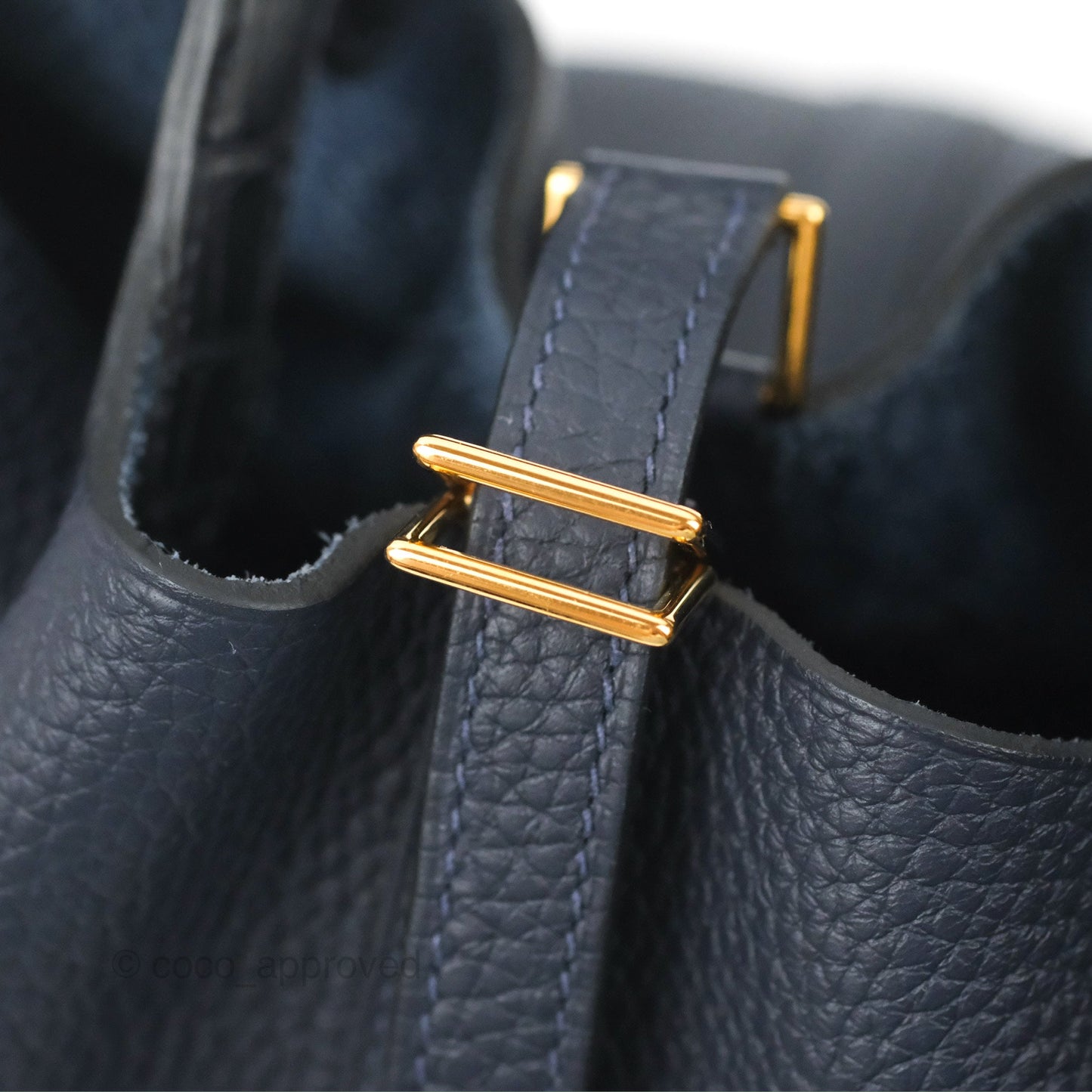 Hermès Picotin Lock 18  Touch Croc Handle Bleu Nuit 2Z Clemence Gold Hardware