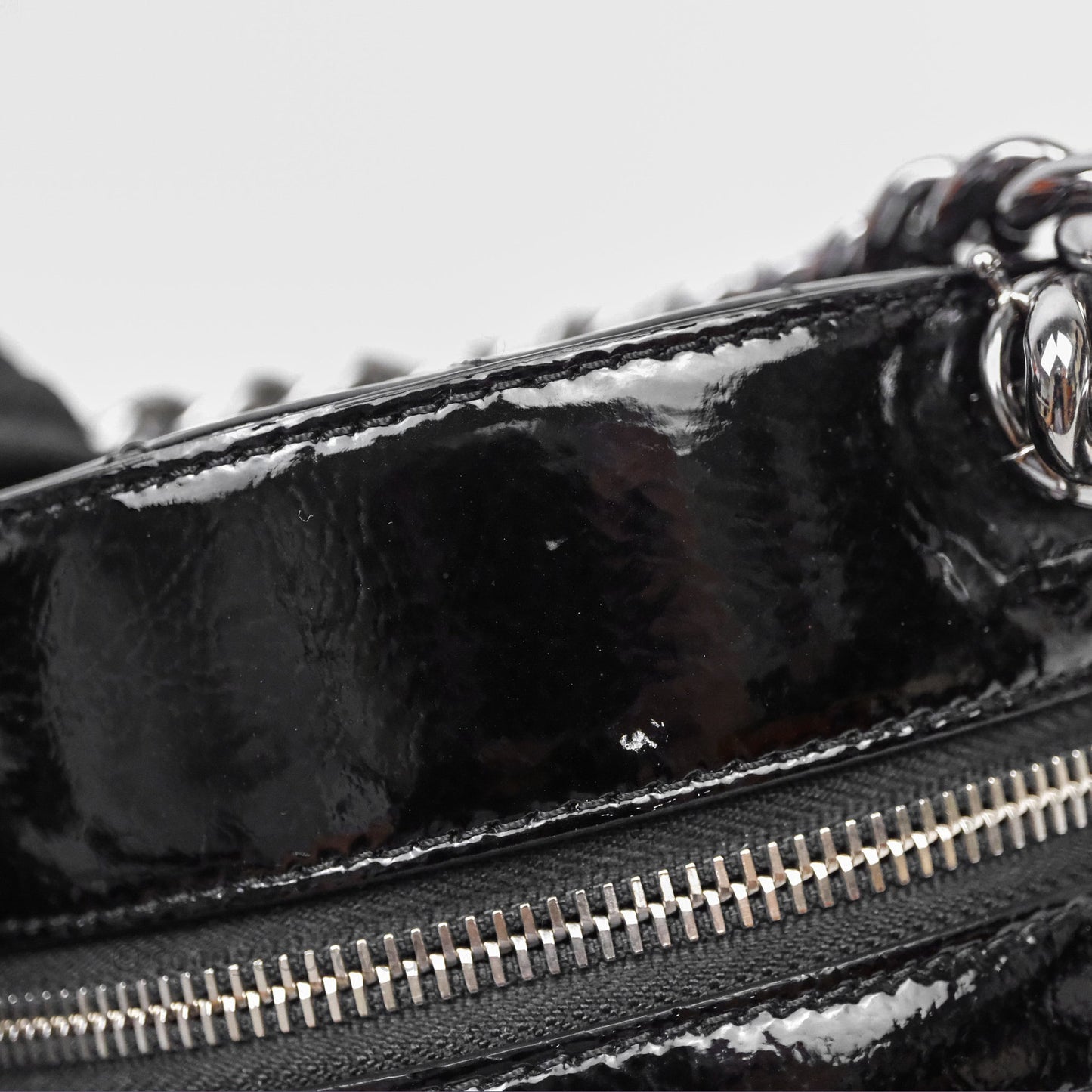 Chanel Round As Earth Bag with Owl Charm Black Patent Silver Hardware