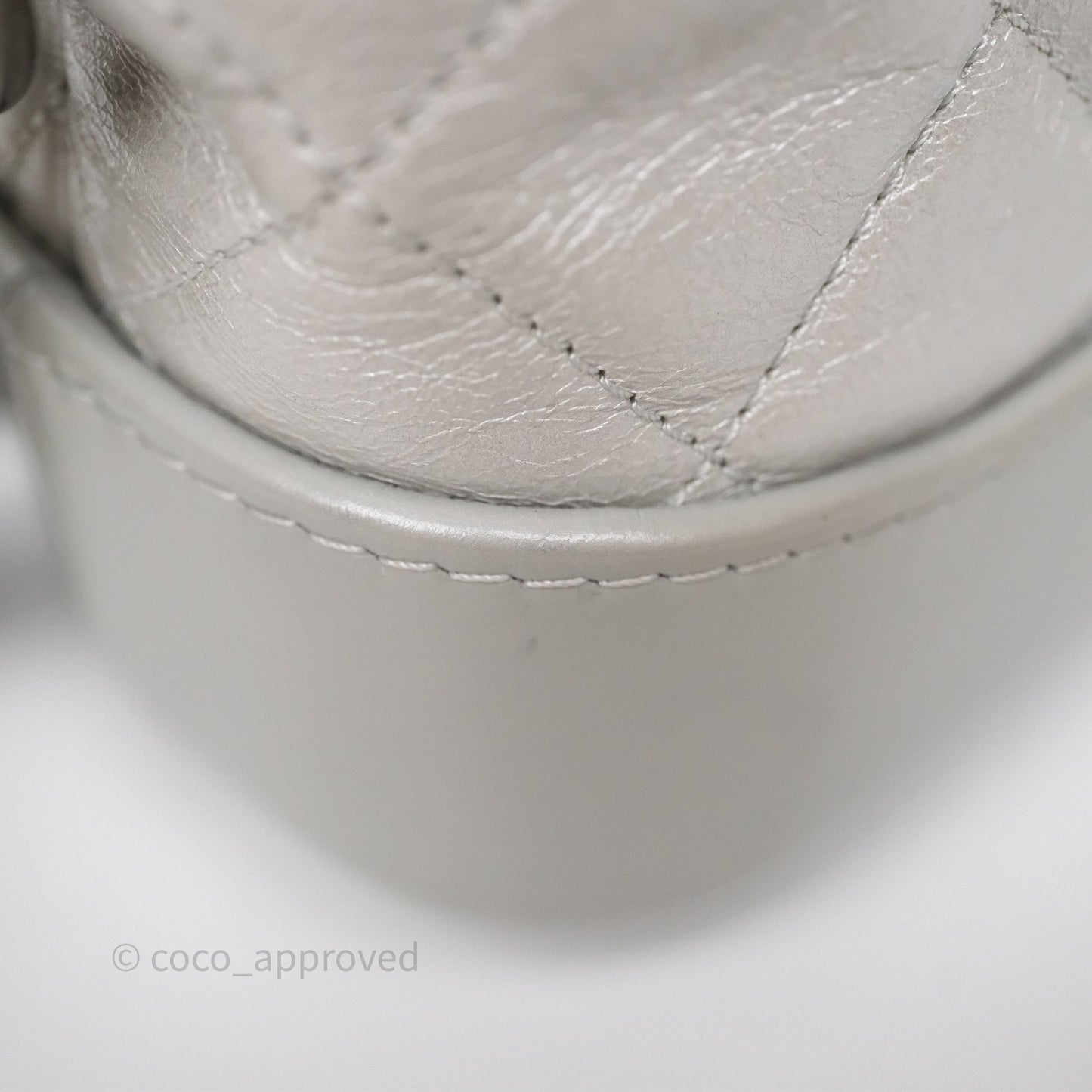 Chanel Small Gabrielle Hobo Quilted Pearly Iridescent Silver Aged Calfskin