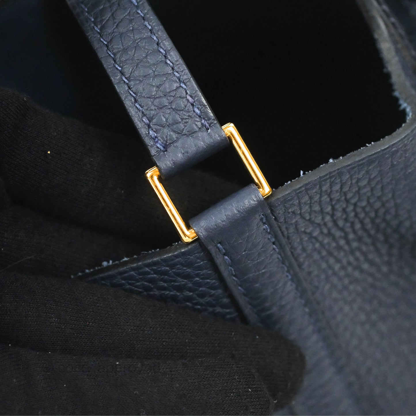 Hermès Picotin Lock 18  Touch Croc Handle Bleu Nuit 2Z Clemence Gold Hardware