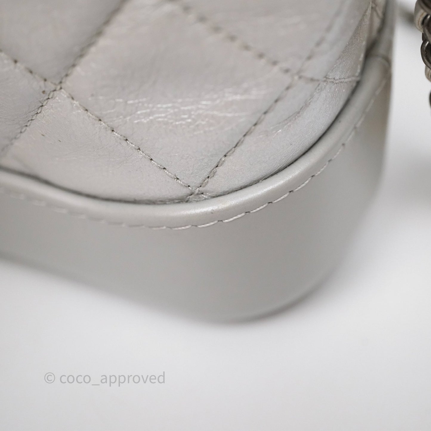 Chanel Small Gabrielle Hobo Quilted Pearly Iridescent Silver Aged Calfskin