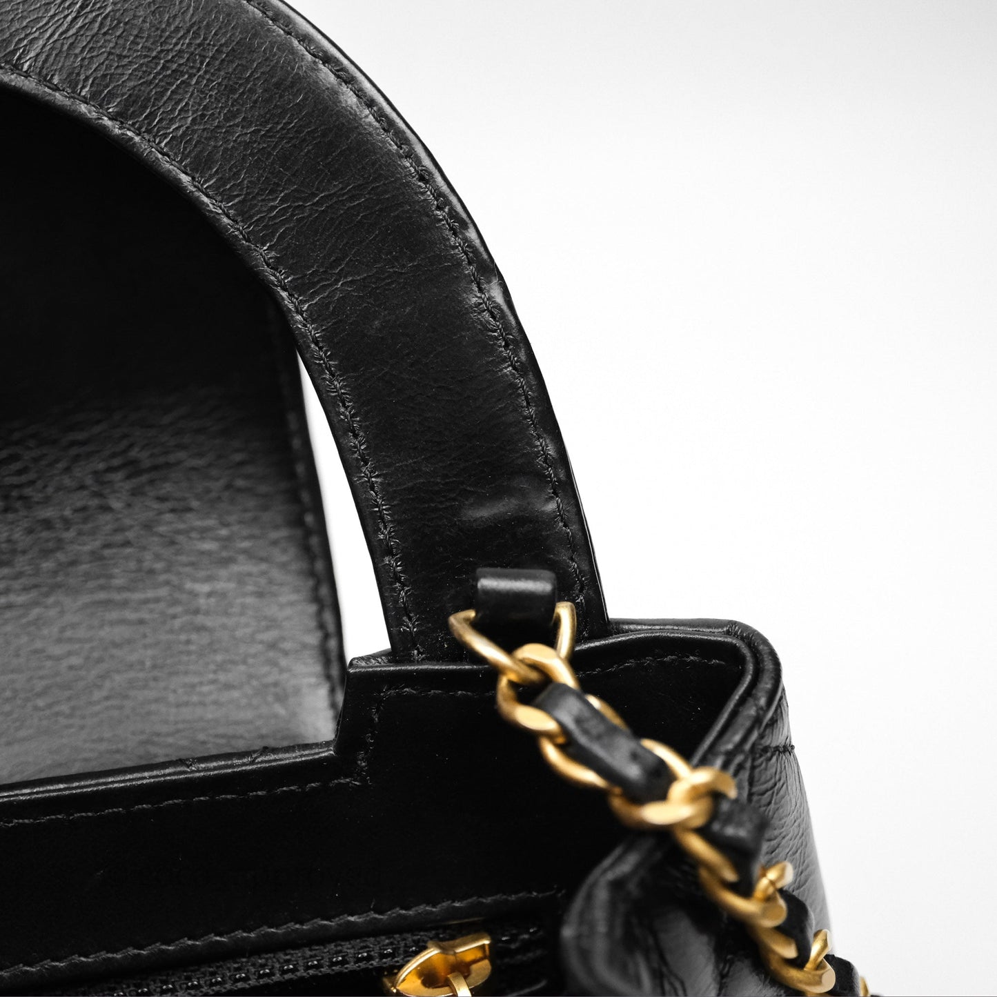 Chanel Kelly Bag Quilted Black Shiny Crumpled Calfskin Aged Gold Hardware