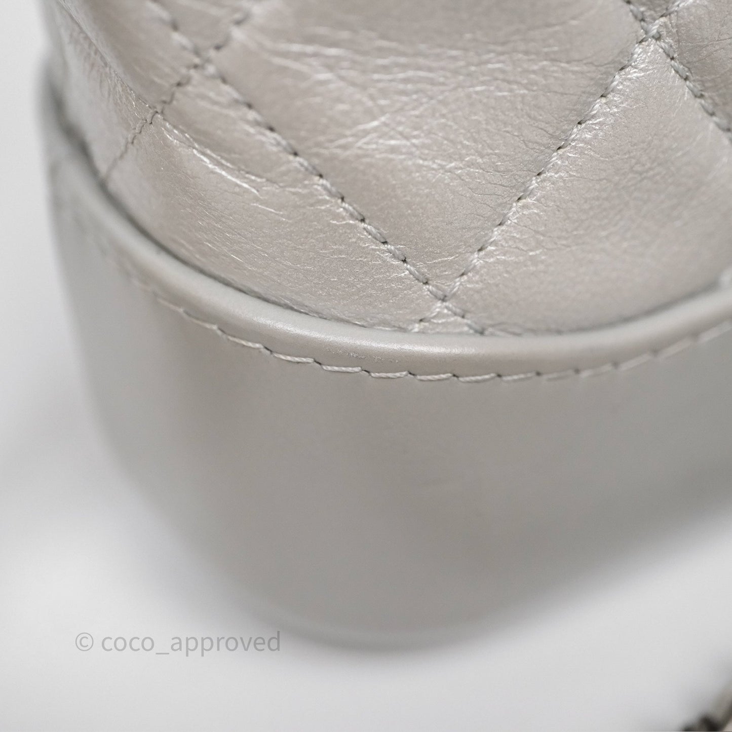 Chanel Small Gabrielle Hobo Quilted Pearly Iridescent Silver Aged Calfskin