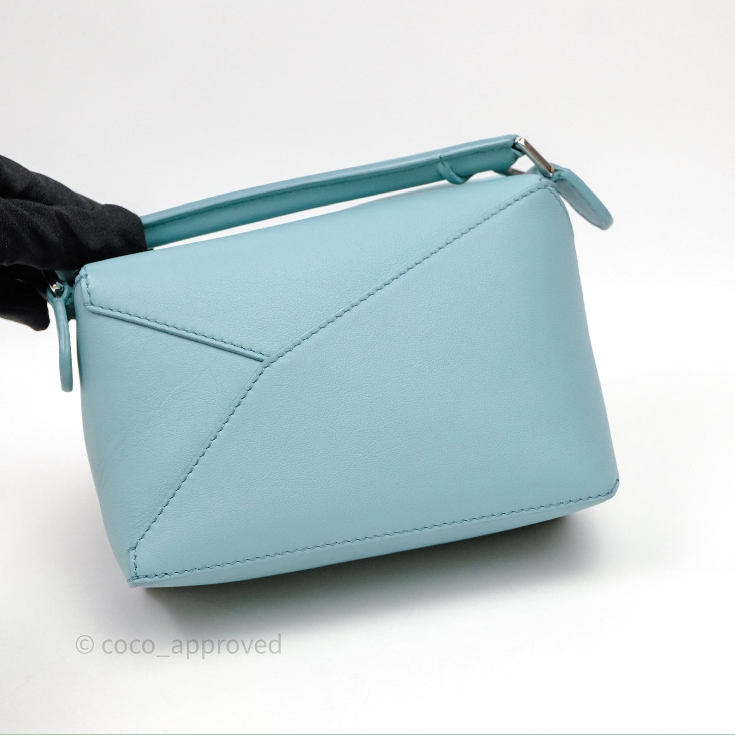 Loewe Mini Squid Suna Puzzle Bag Blue Silver Hardware
