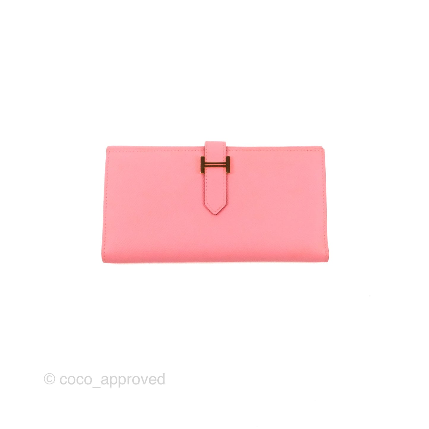 Hermès Bearn Soufflet Wallet Epsom Pink Gold Hardware