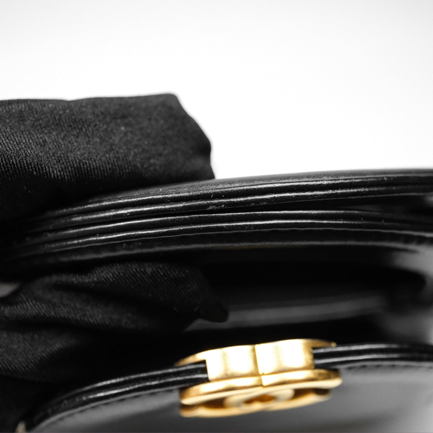 Chanel Kelly Bag Quilted Black Shiny Crumpled Calfskin Aged Gold Hardware