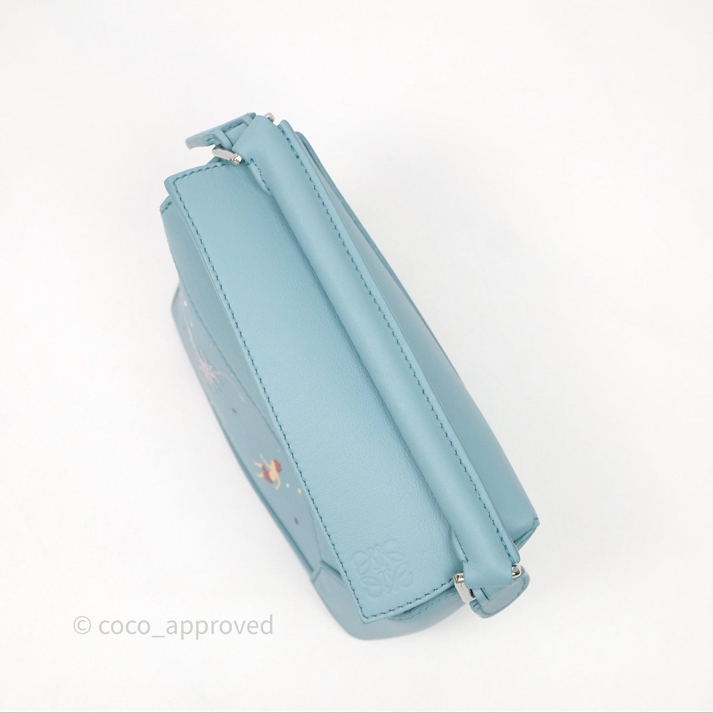 Loewe Mini Squid Suna Puzzle Bag Blue Silver Hardware