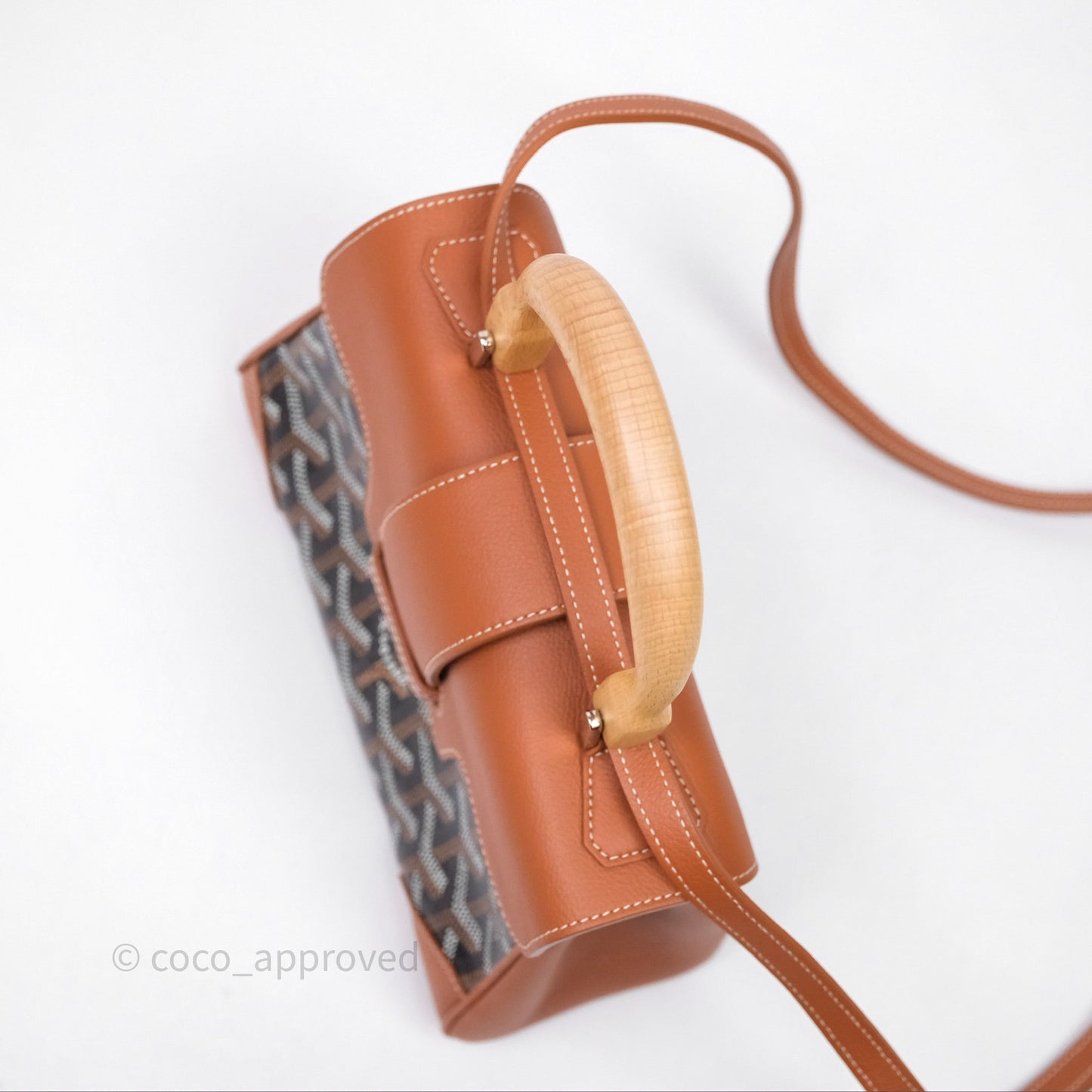 Goyard Saïgon Mini Bag Black And Tan Goyardine Canvas/ Chevroches Calfskin