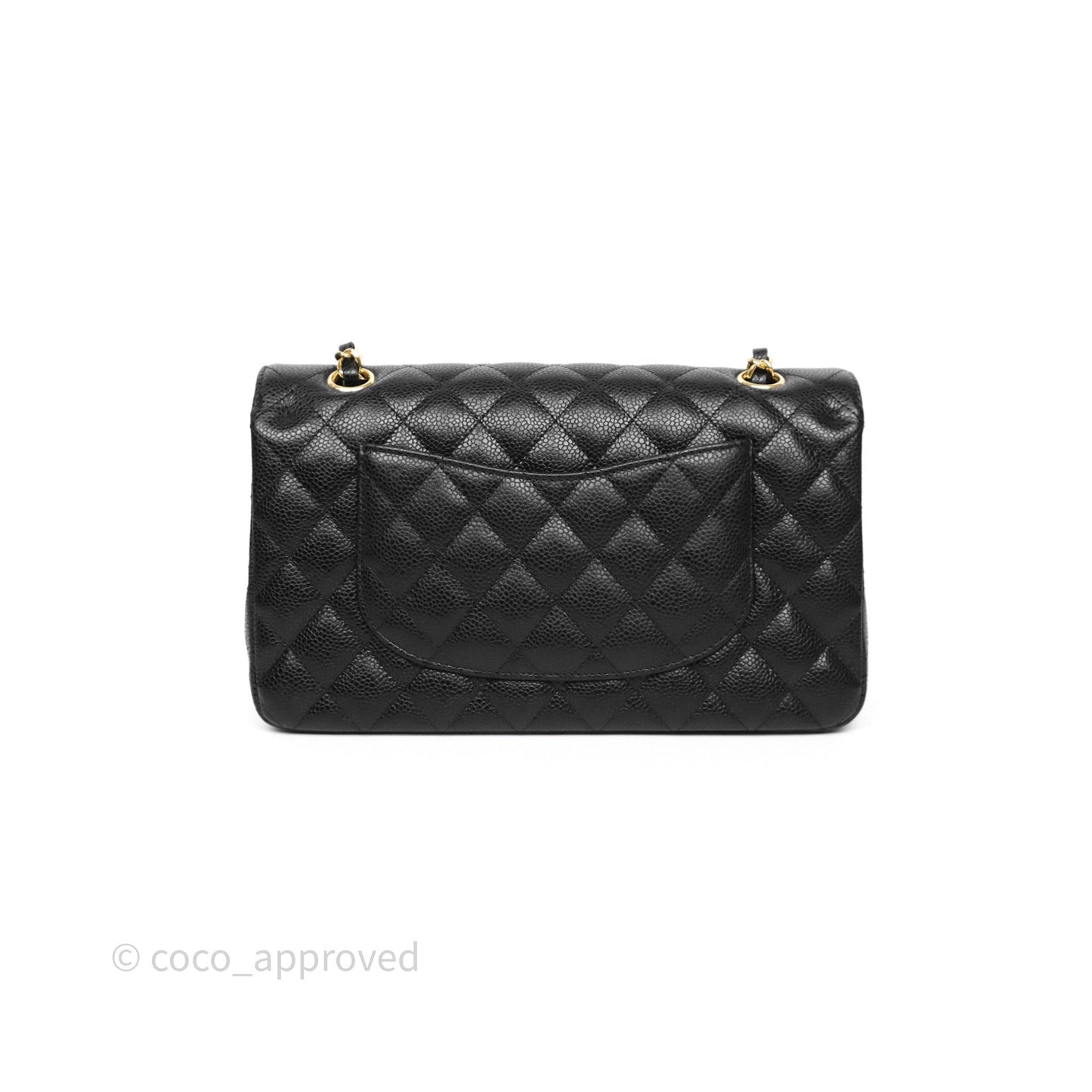 Chanel Classic M/L Medium Flap Quilted Black Caviar Gold Hardware
