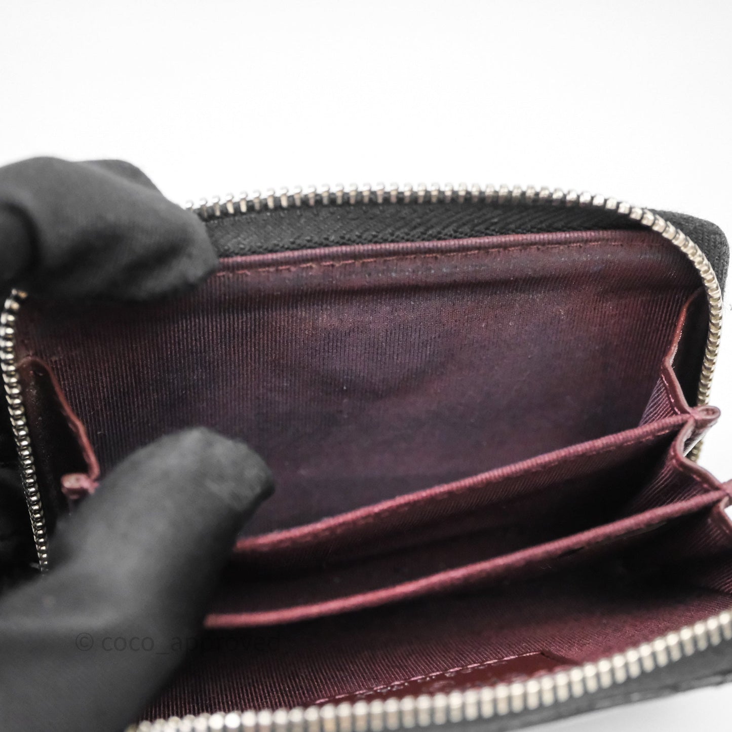 Chanel Classic Zipped Coin Purse Black Caviar Silver Hardware