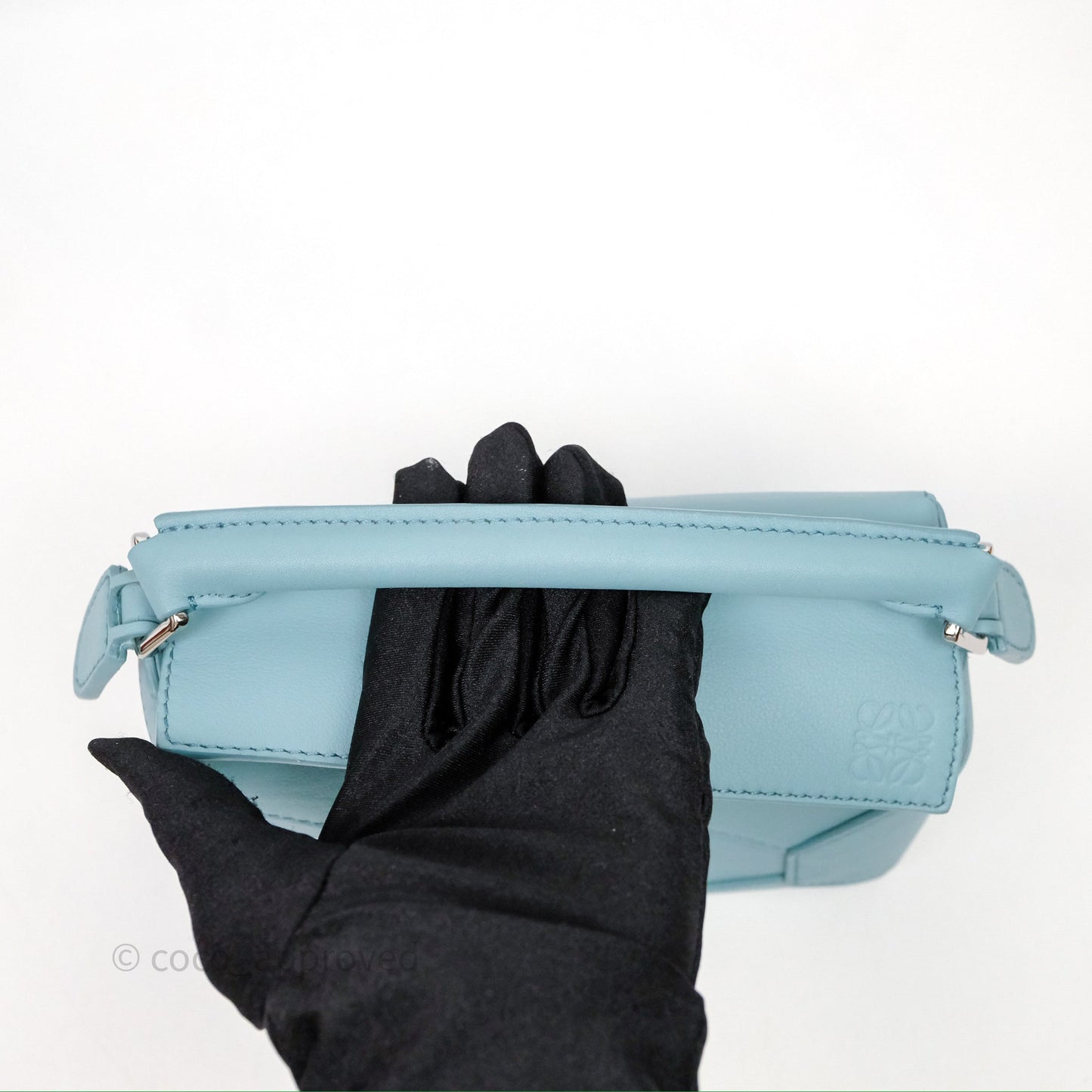 Loewe Mini Squid Suna Puzzle Bag Blue Silver Hardware
