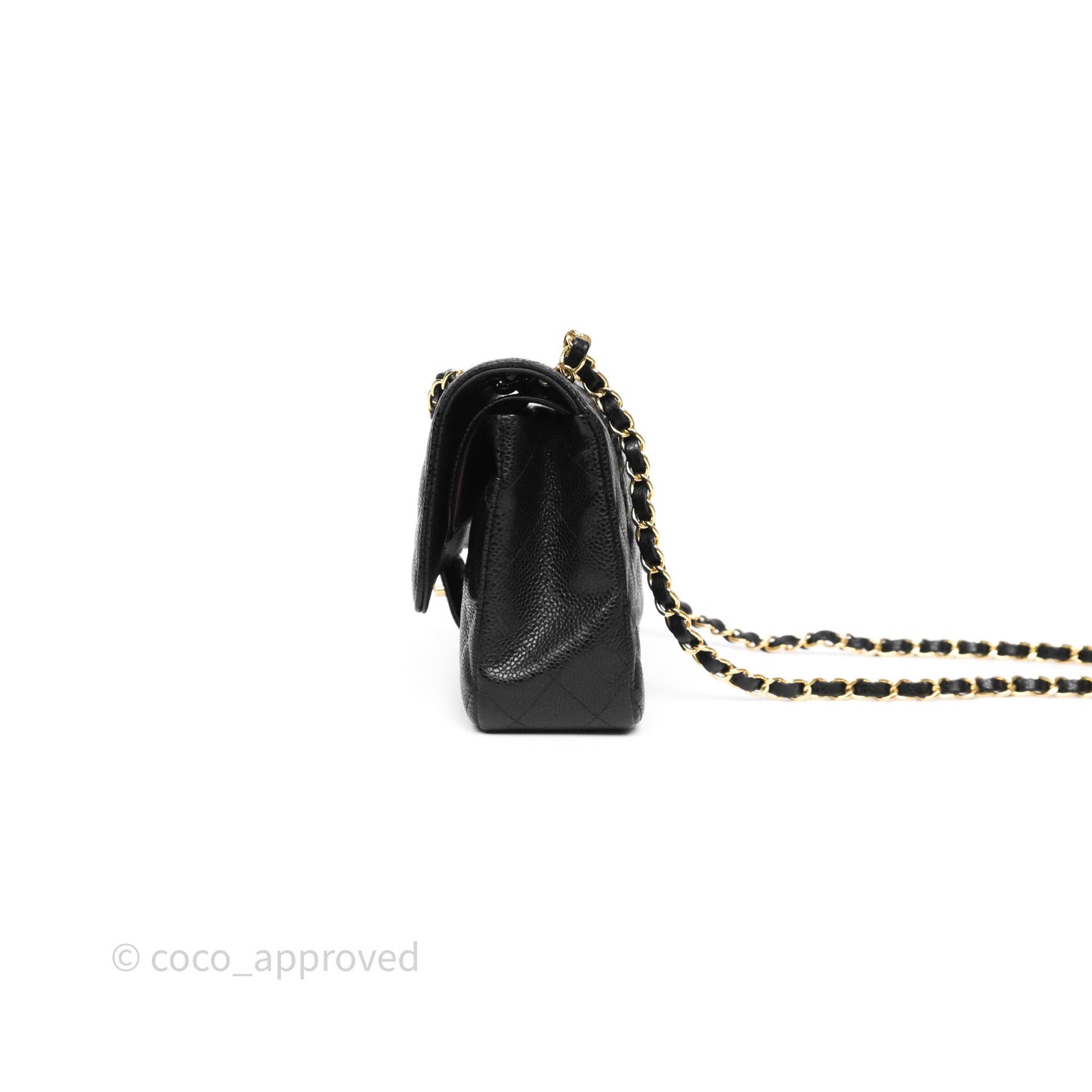 Chanel Classic M/L Medium Flap Quilted Black Caviar Gold Hardware