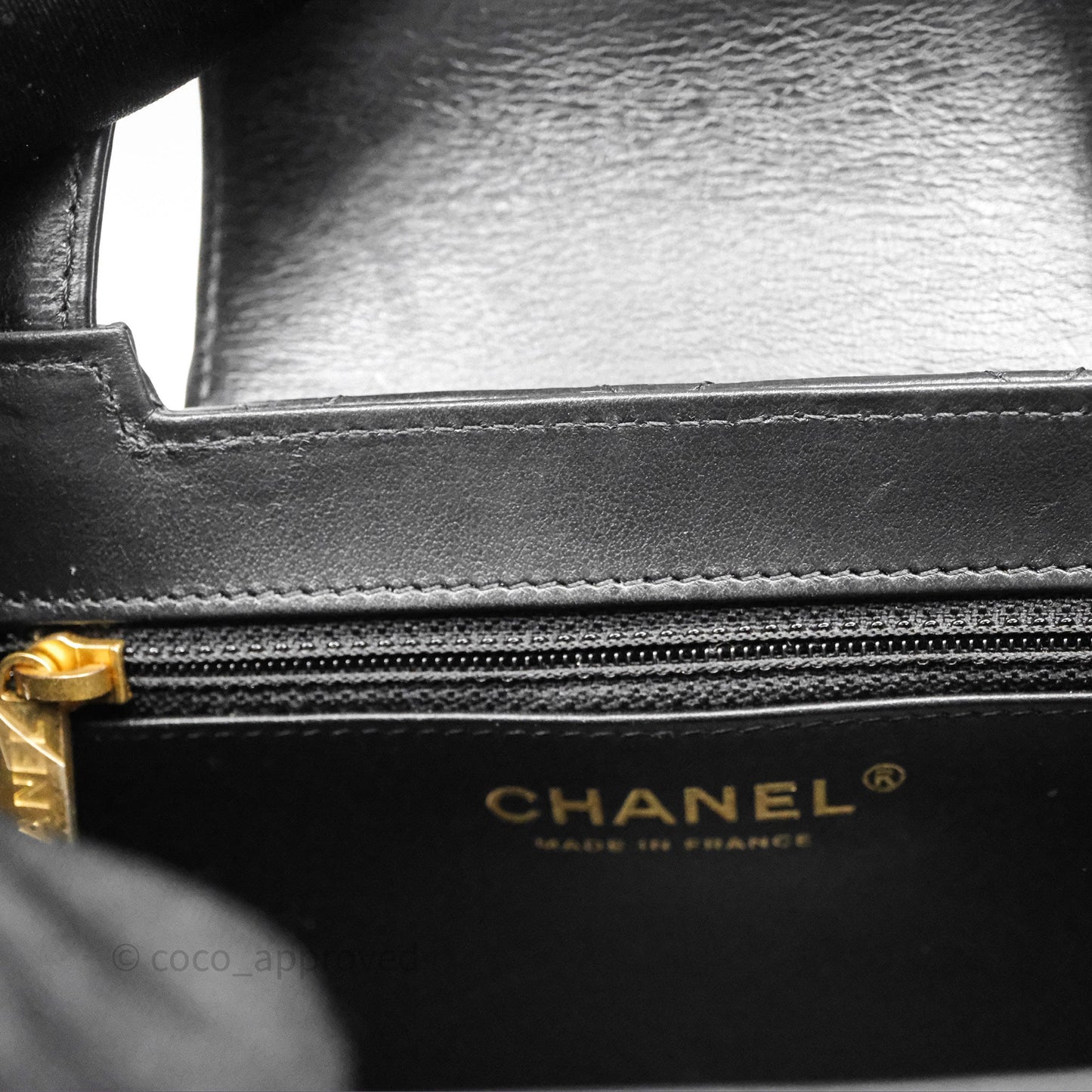 Chanel Kelly Bag Quilted Black Shiny Crumpled Calfskin Aged Gold Hardware