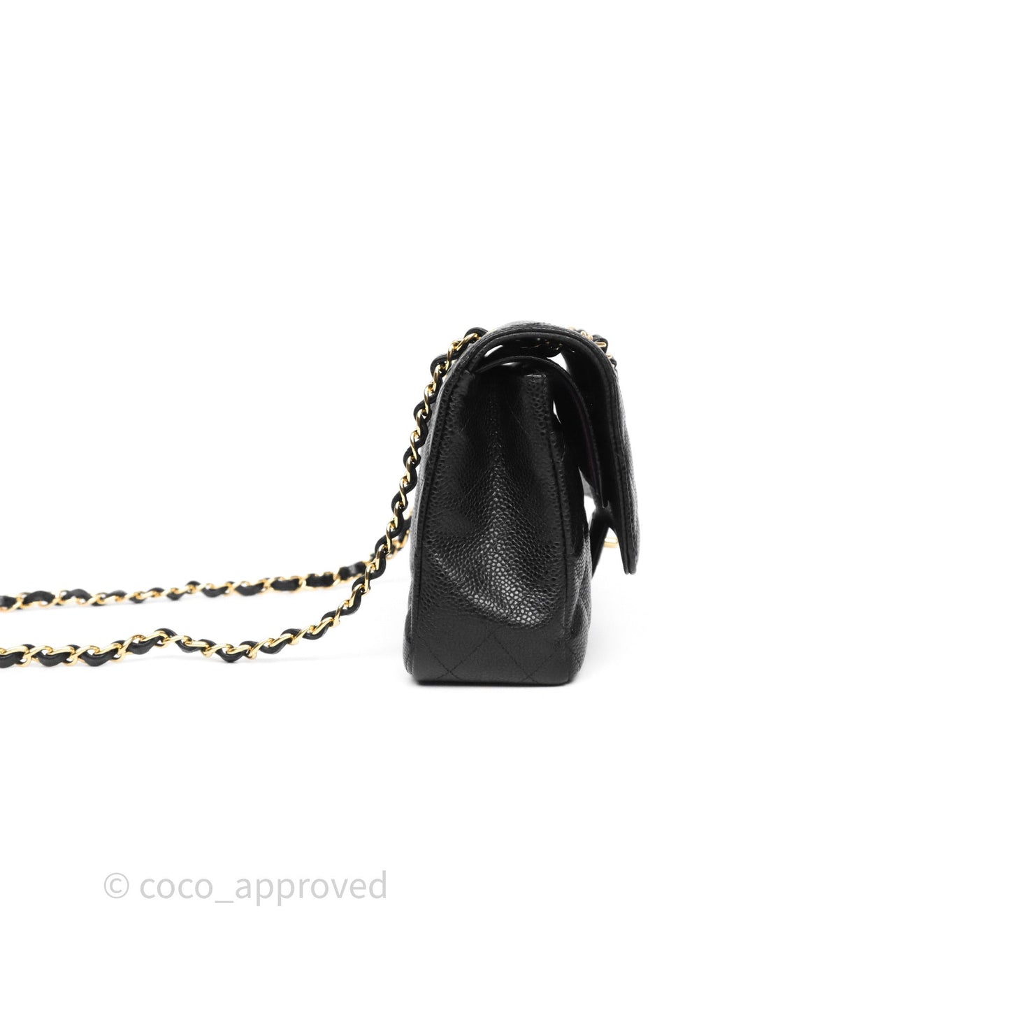 Chanel Classic M/L Medium Flap Quilted Black Caviar Gold Hardware