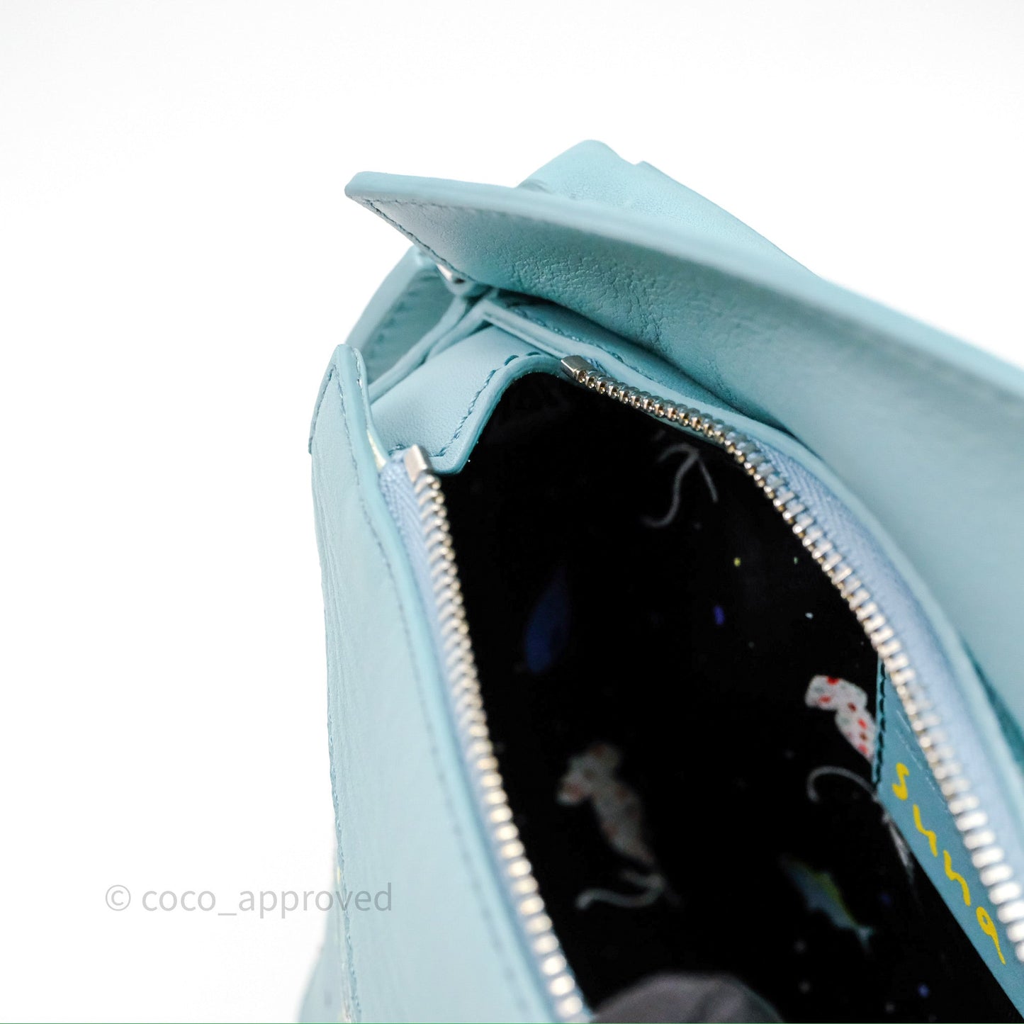 Loewe Mini Squid Suna Puzzle Bag Blue Silver Hardware