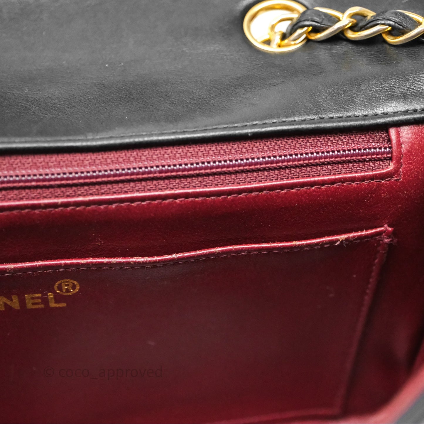 Chanel Vintage Medium Classic Diana Flap Bag Black Lambskin 24K Gold Hardware