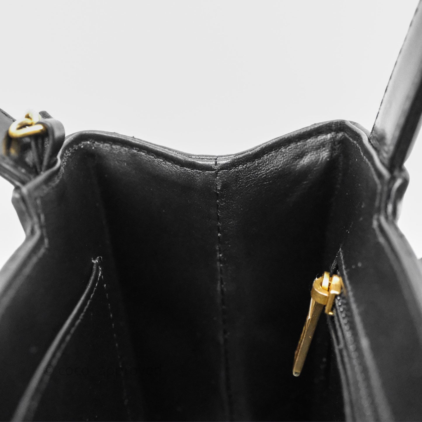 Chanel Kelly Bag Quilted Black Shiny Crumpled Calfskin Aged Gold Hardware