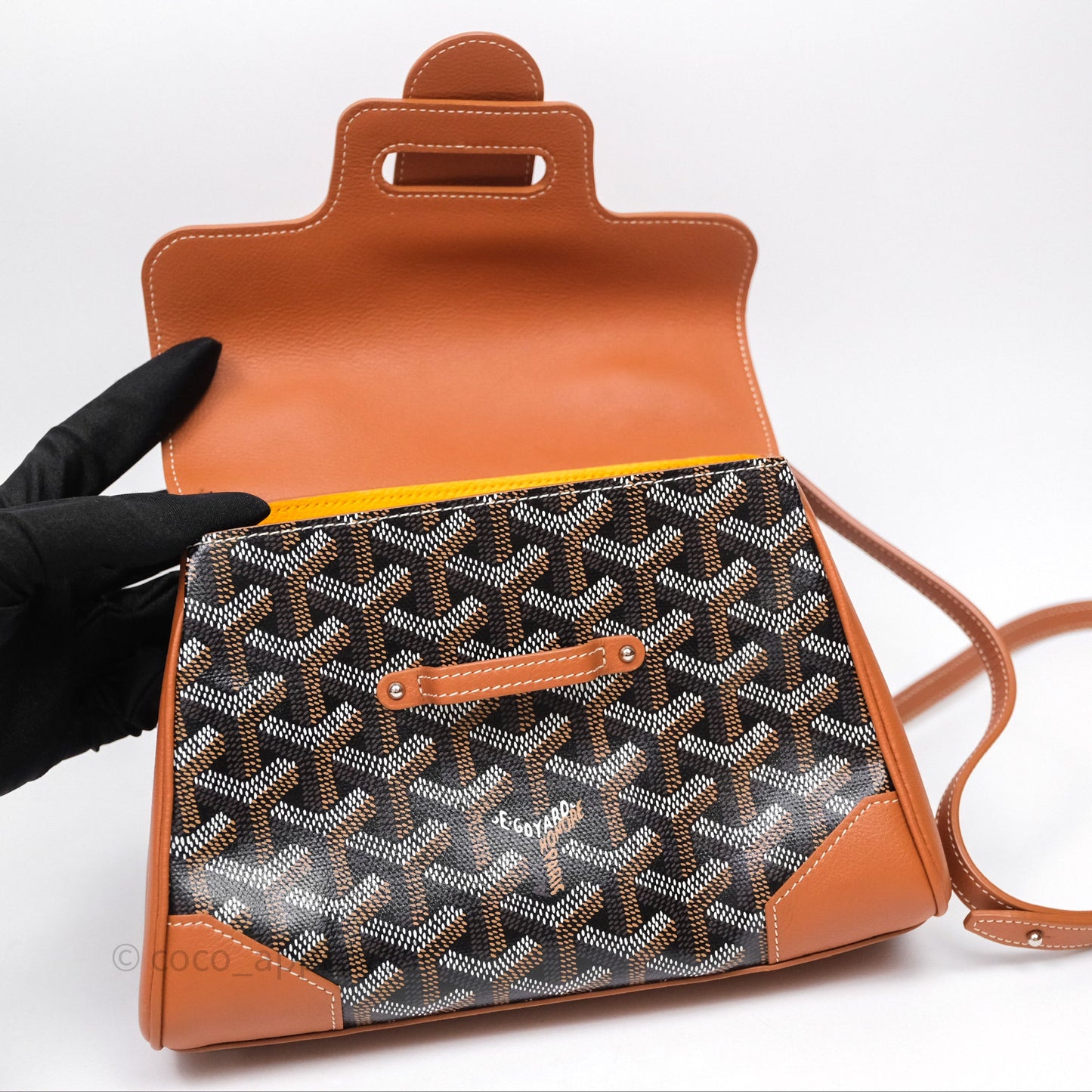 Goyard Saïgon Mini Bag Black And Tan Goyardine Canvas/ Chevroches Calfskin