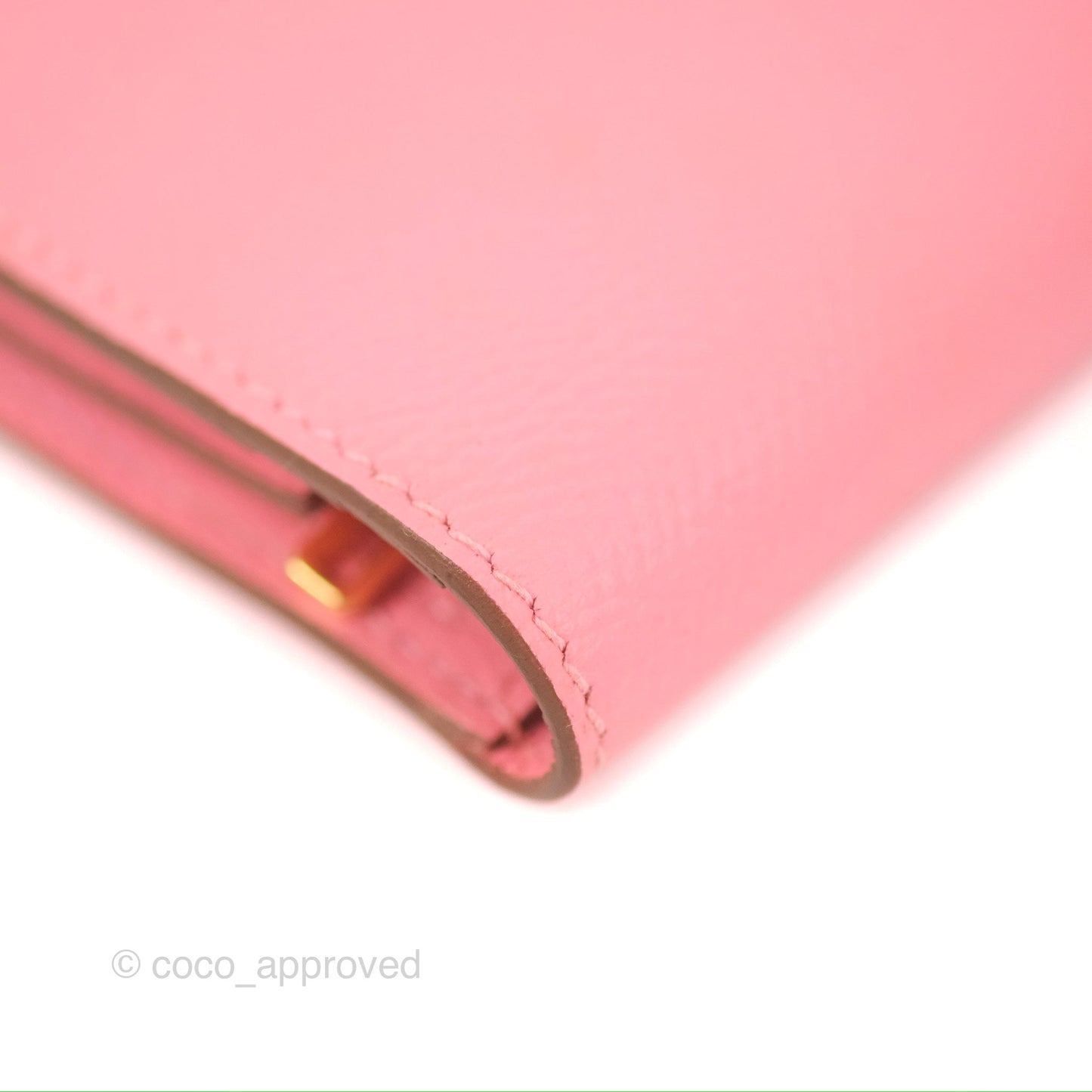 Hermès Bearn Soufflet Wallet Epsom Pink Gold Hardware