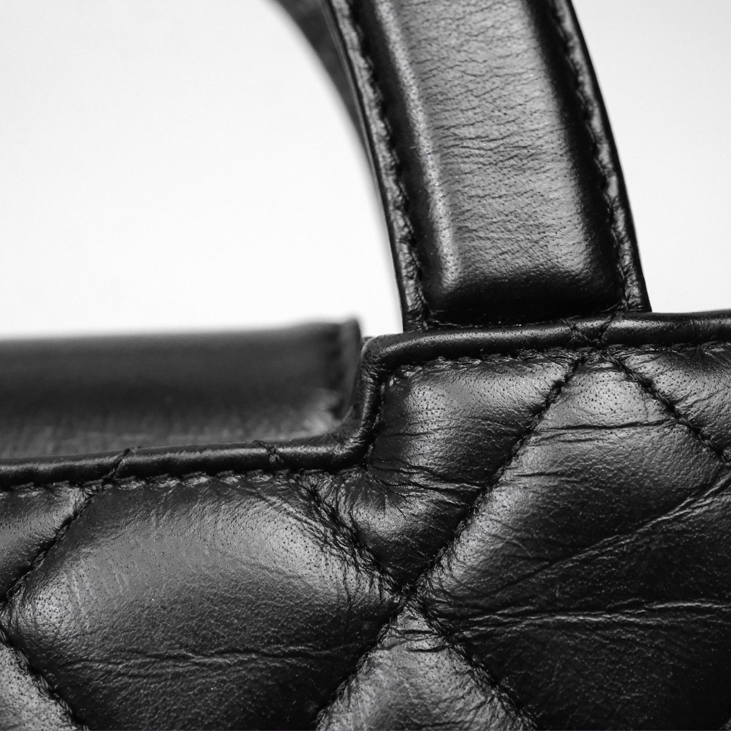 Chanel Kelly Bag Quilted Black Shiny Crumpled Calfskin Aged Gold Hardware