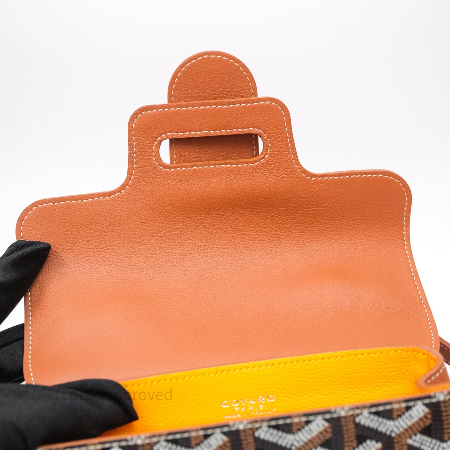 Goyard Saïgon Mini Bag Black And Tan Goyardine Canvas/ Chevroches Calfskin