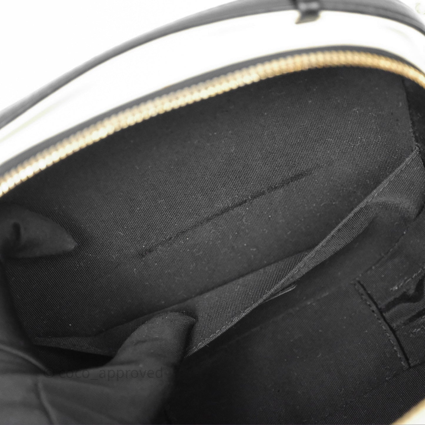 Chanel Quilted Stitched Vanity Case Bag Black/Ivory Calfskin Gold Hardware
