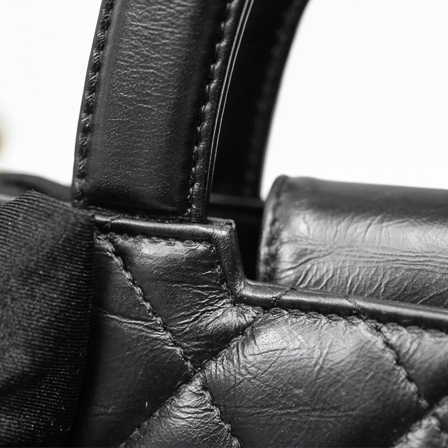 Chanel Kelly Bag Quilted Black Shiny Crumpled Calfskin Aged Gold Hardware