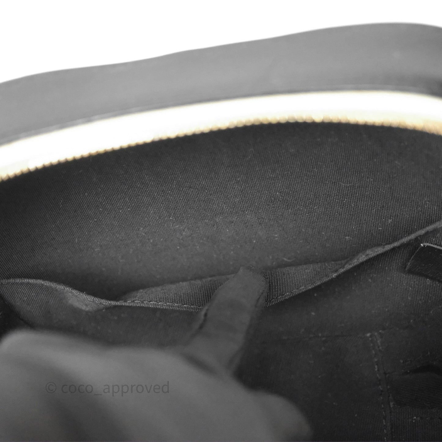 Chanel Quilted Stitched Vanity Case Bag Black/Ivory Calfskin Gold Hardware