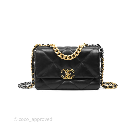 Chanel 19 Small Black Goatskin Mixed Hardware