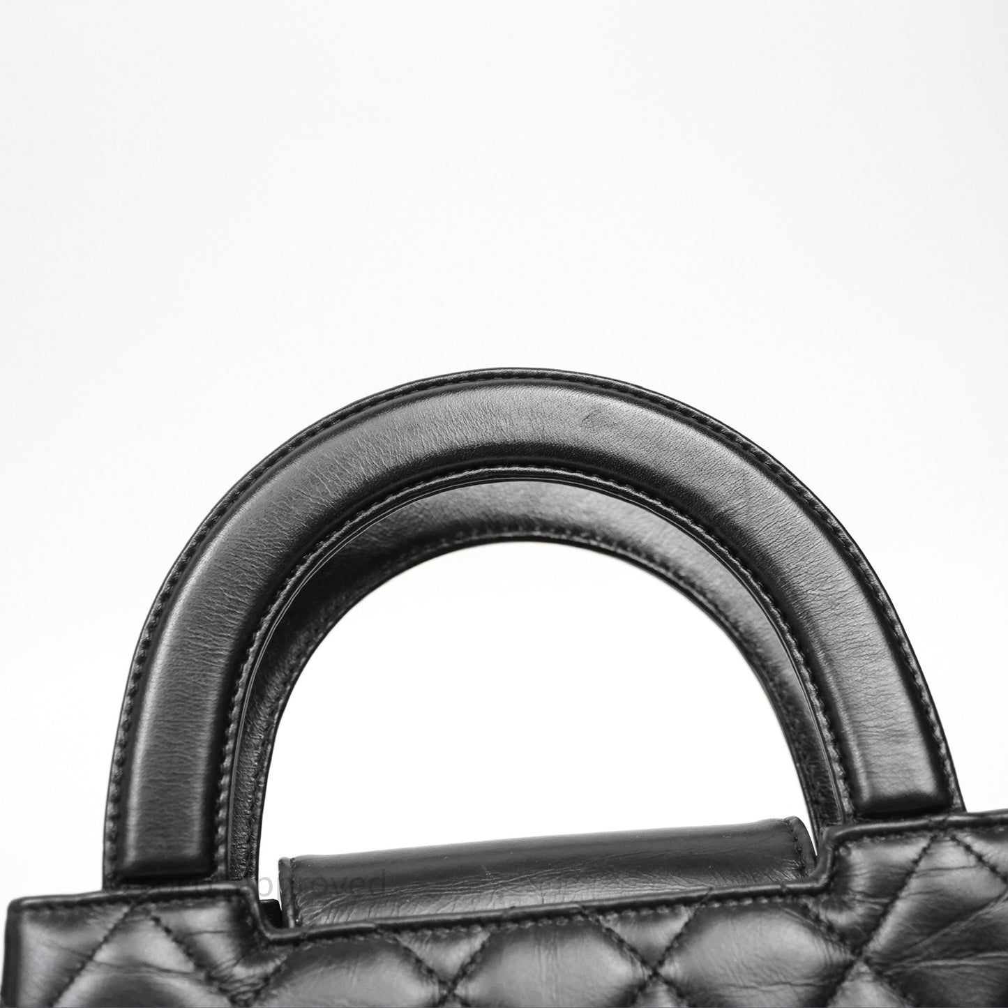 Chanel Kelly Bag Quilted Black Shiny Crumpled Calfskin Aged Gold Hardware