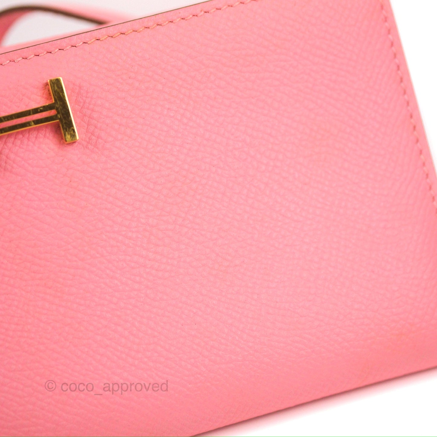 Hermès Bearn Soufflet Wallet Epsom Pink Gold Hardware