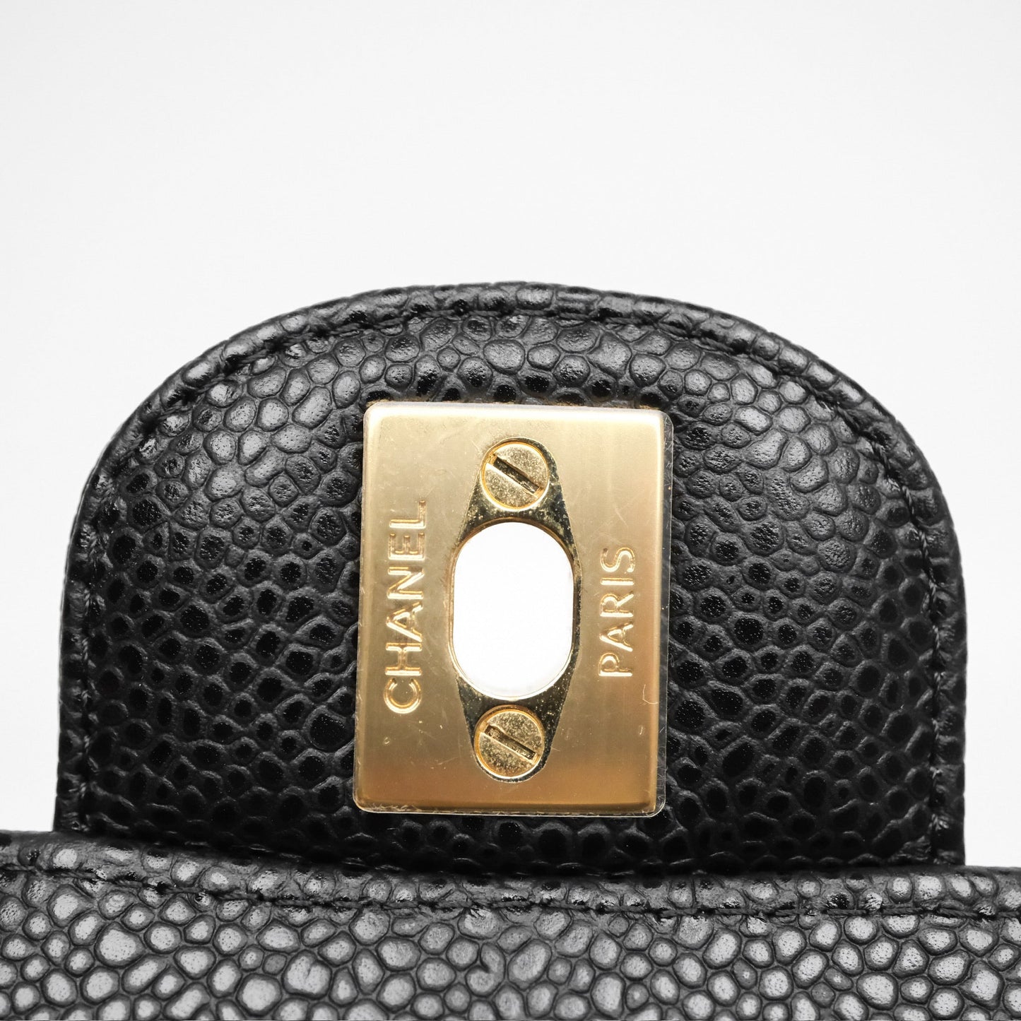 Chanel Classic M/L Medium Flap Quilted Black Caviar Gold Hardware