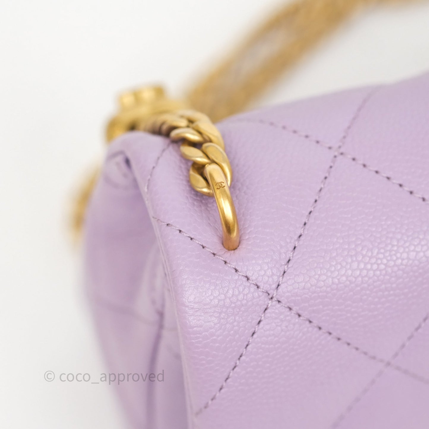 Chanel Heart Crush Mini Flap Bag Lilac Purple Caviar Aged Gold Hardware