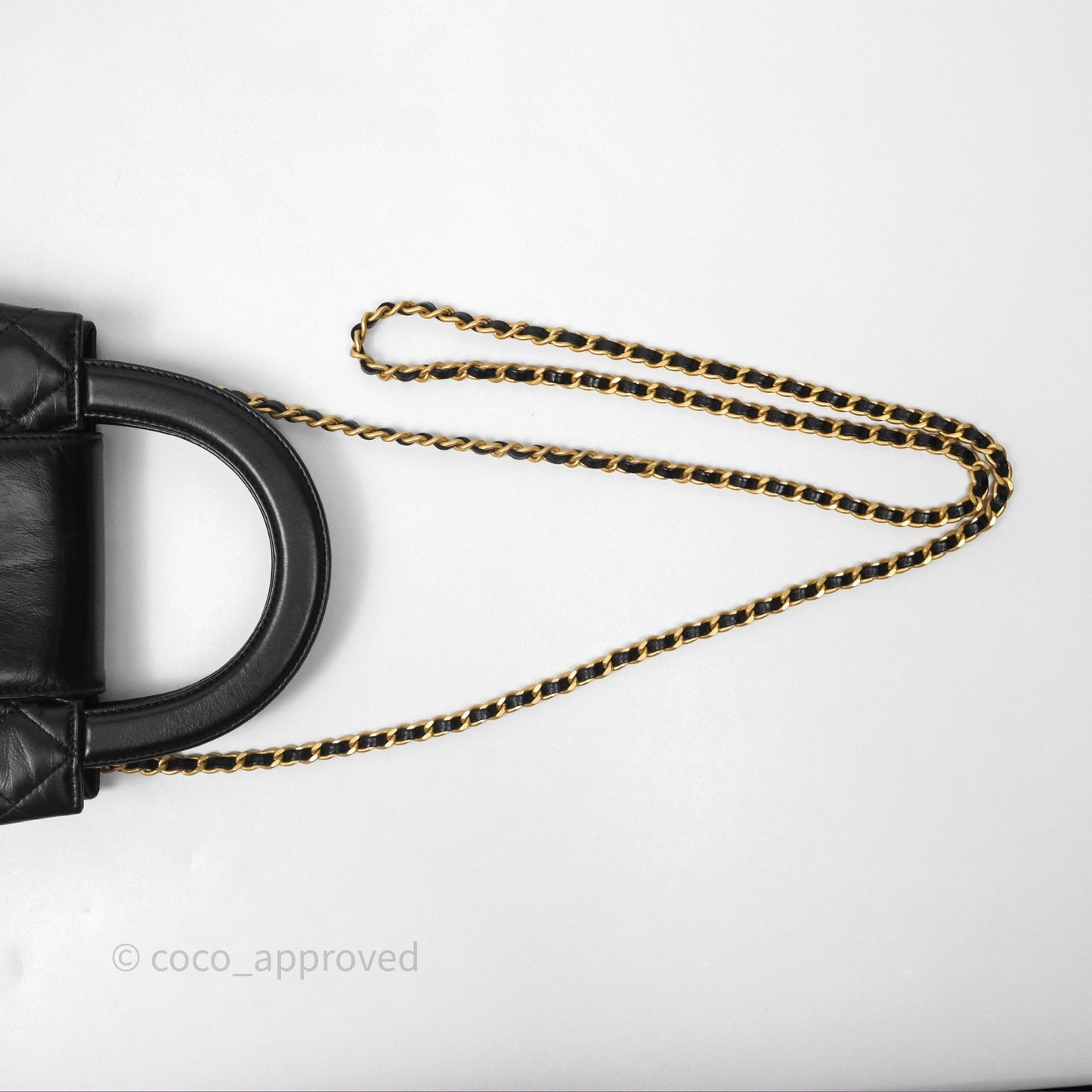 Chanel Kelly Bag Quilted Black Shiny Crumpled Calfskin Aged Gold Hardware