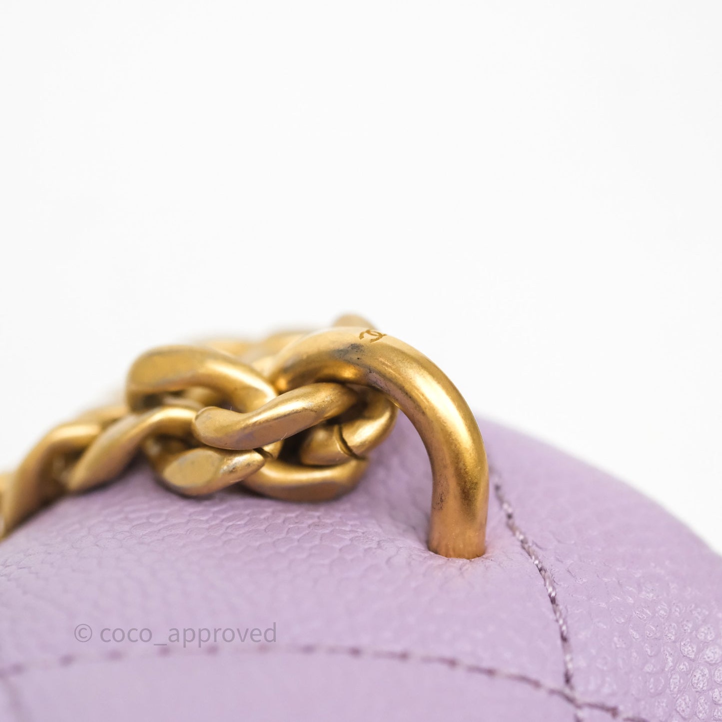 Chanel Heart Crush Mini Flap Bag Lilac Purple Caviar Aged Gold Hardware
