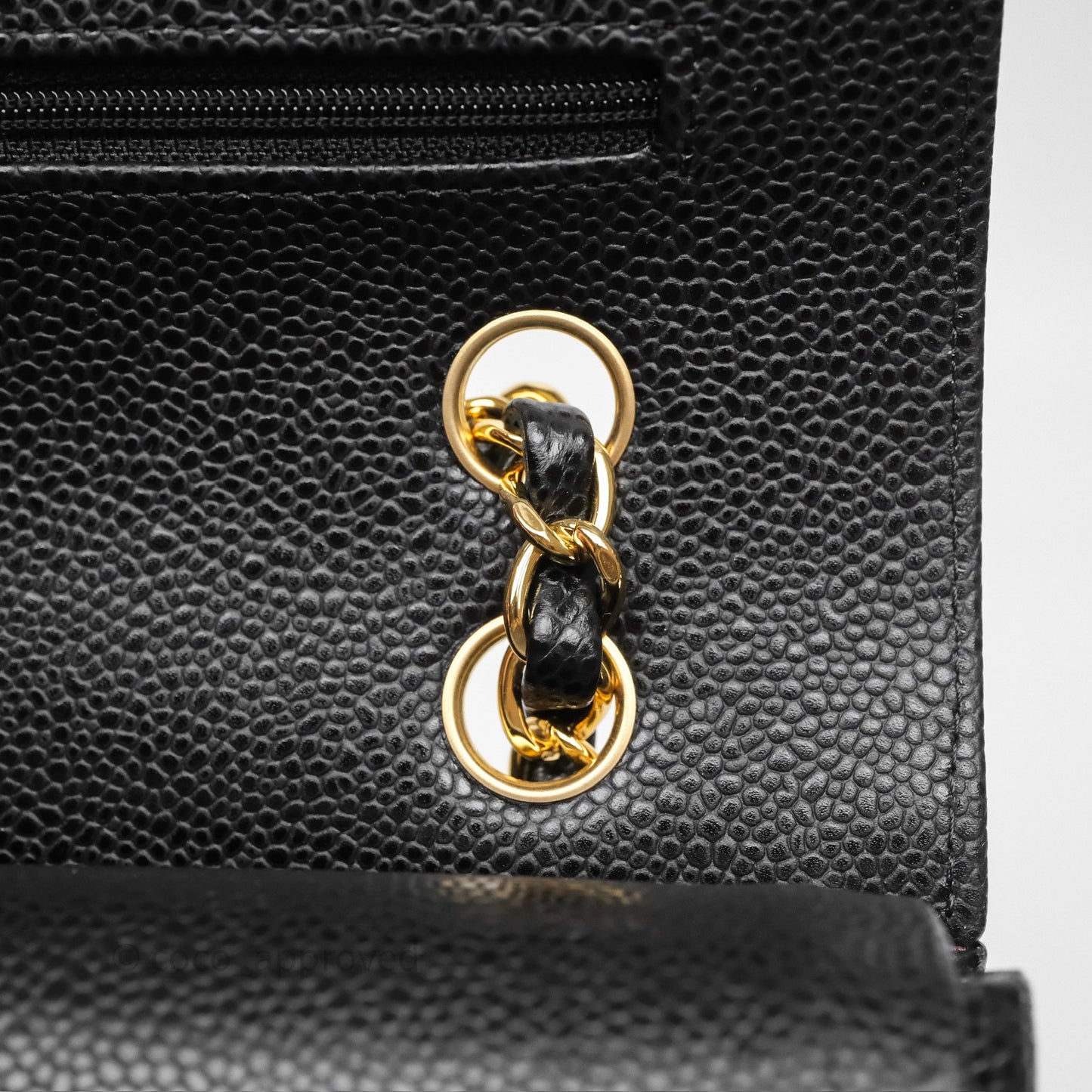 Chanel Classic M/L Medium Flap Quilted Black Caviar Gold Hardware