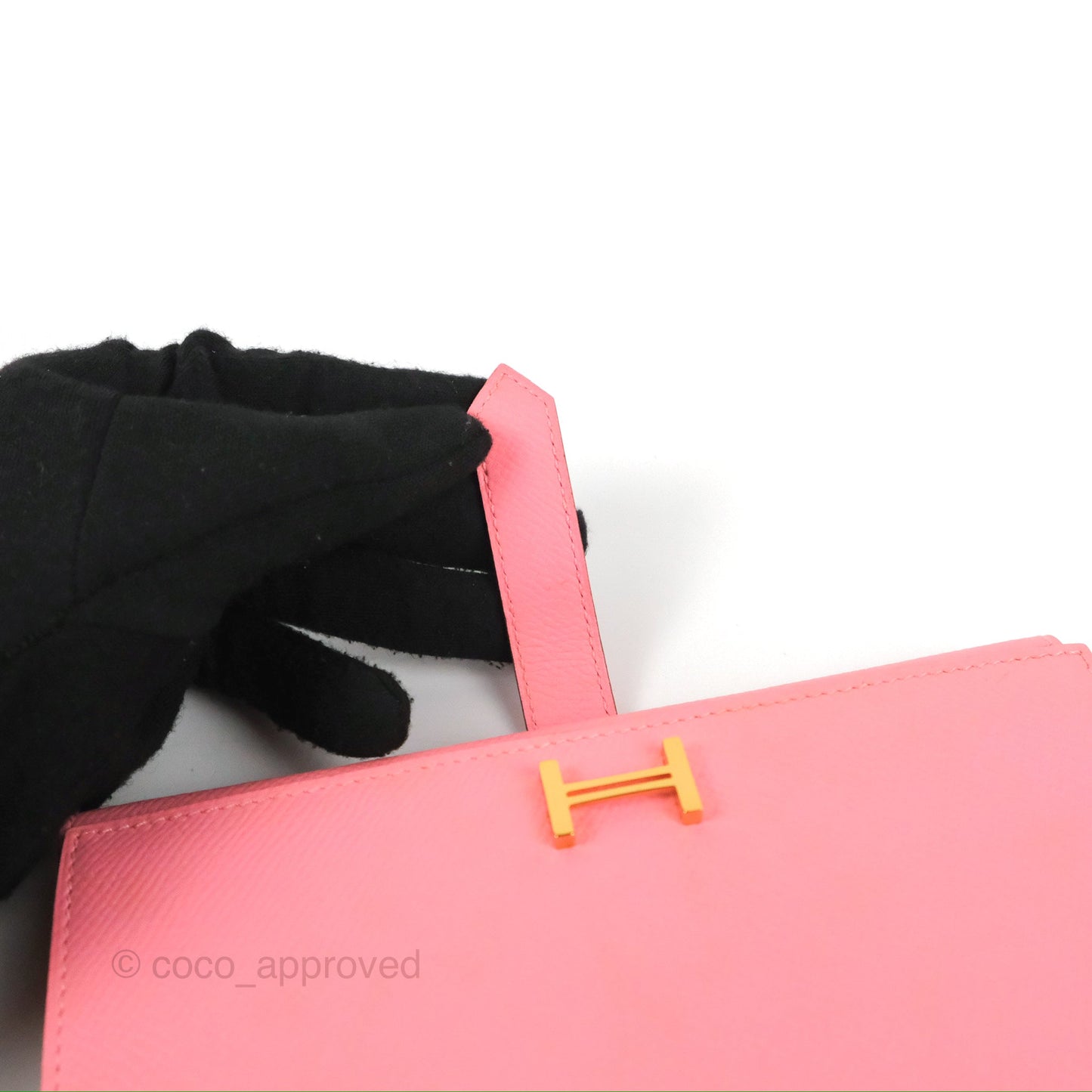 Hermès Bearn Soufflet Wallet Epsom Pink Gold Hardware