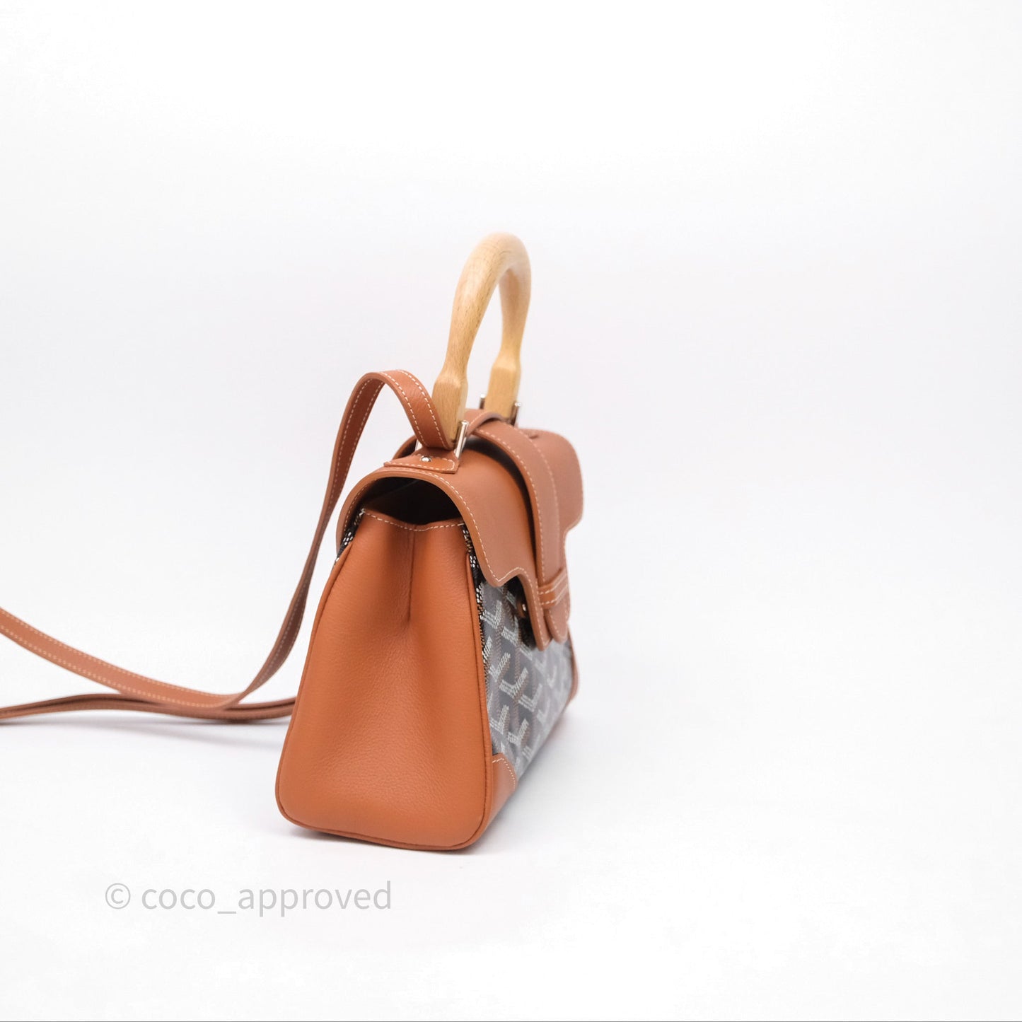 Goyard Saïgon Mini Bag Black And Tan Goyardine Canvas/ Chevroches Calfskin