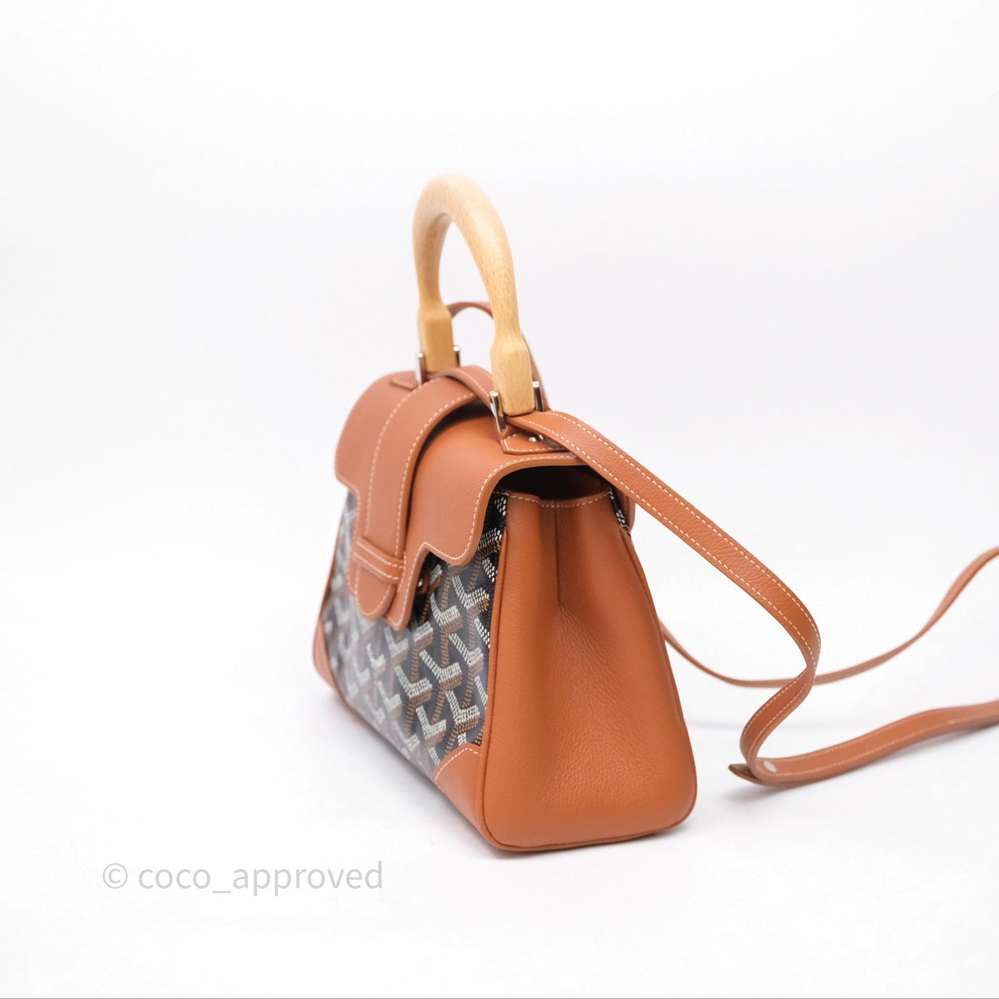 Goyard Saïgon Mini Bag Black And Tan Goyardine Canvas/ Chevroches Calfskin