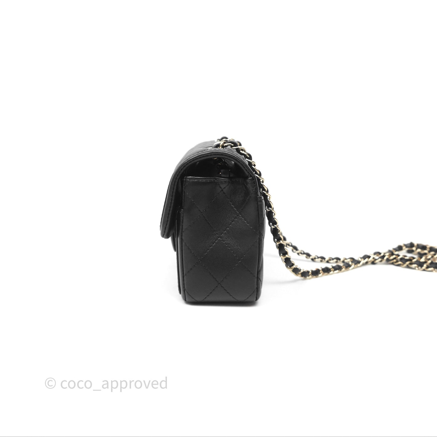 Chanel Mini Flap Bag Black Lambskin/Patent Gold Hardware