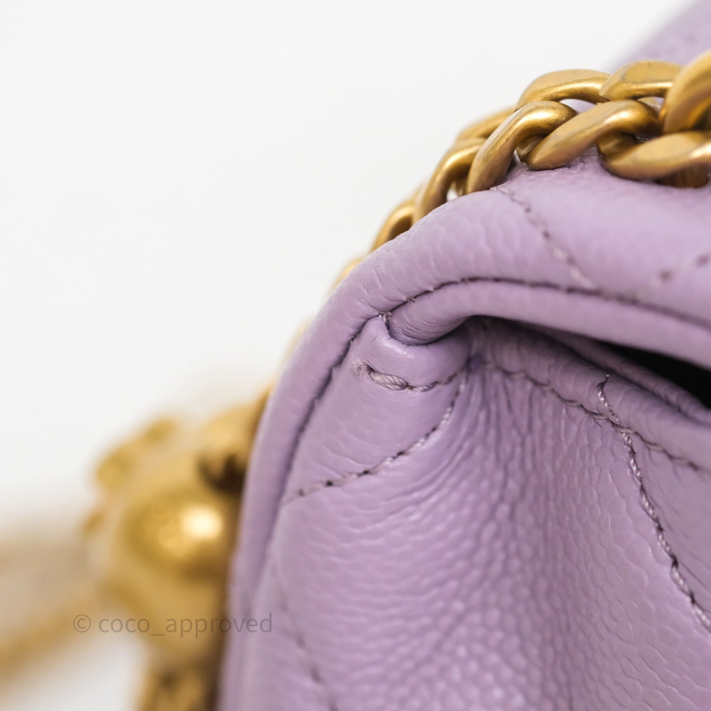 Chanel Heart Crush Mini Flap Bag Lilac Purple Caviar Aged Gold Hardware