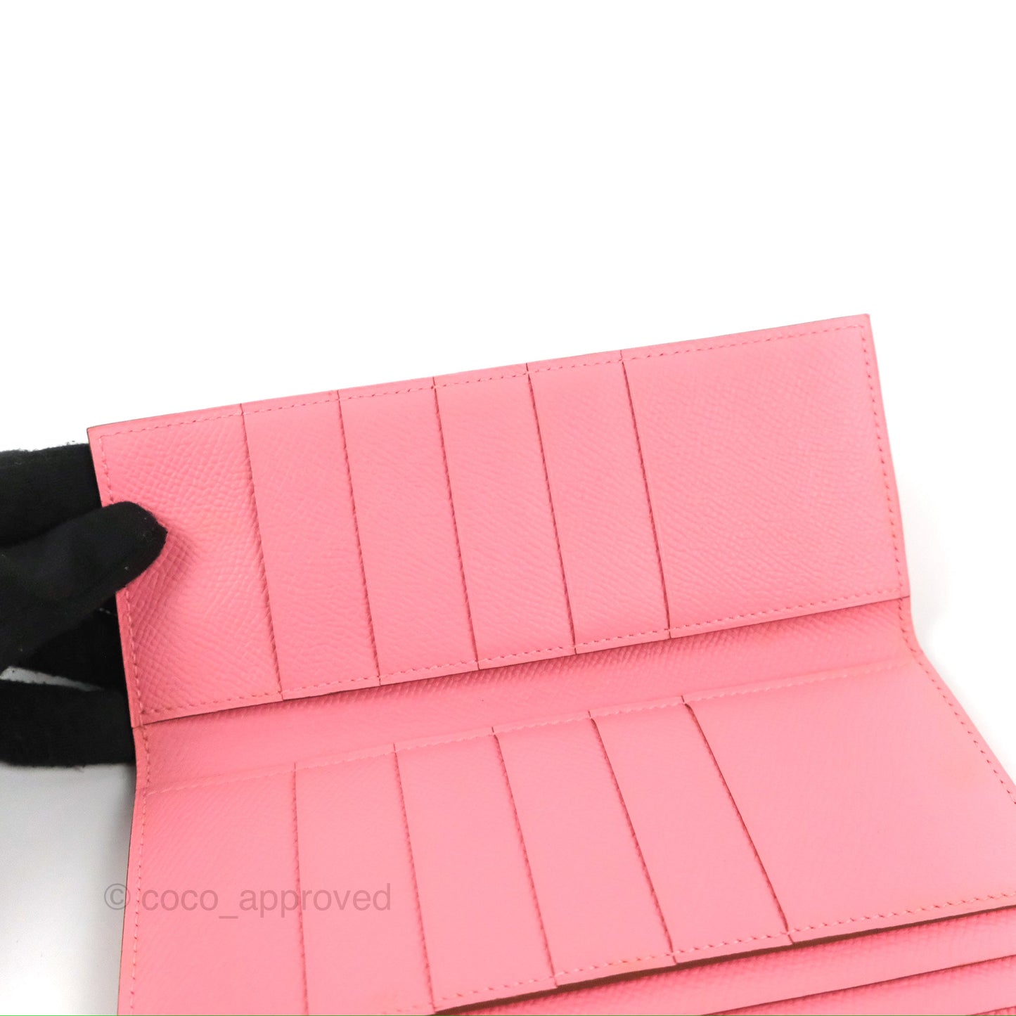 Hermès Bearn Soufflet Wallet Epsom Pink Gold Hardware