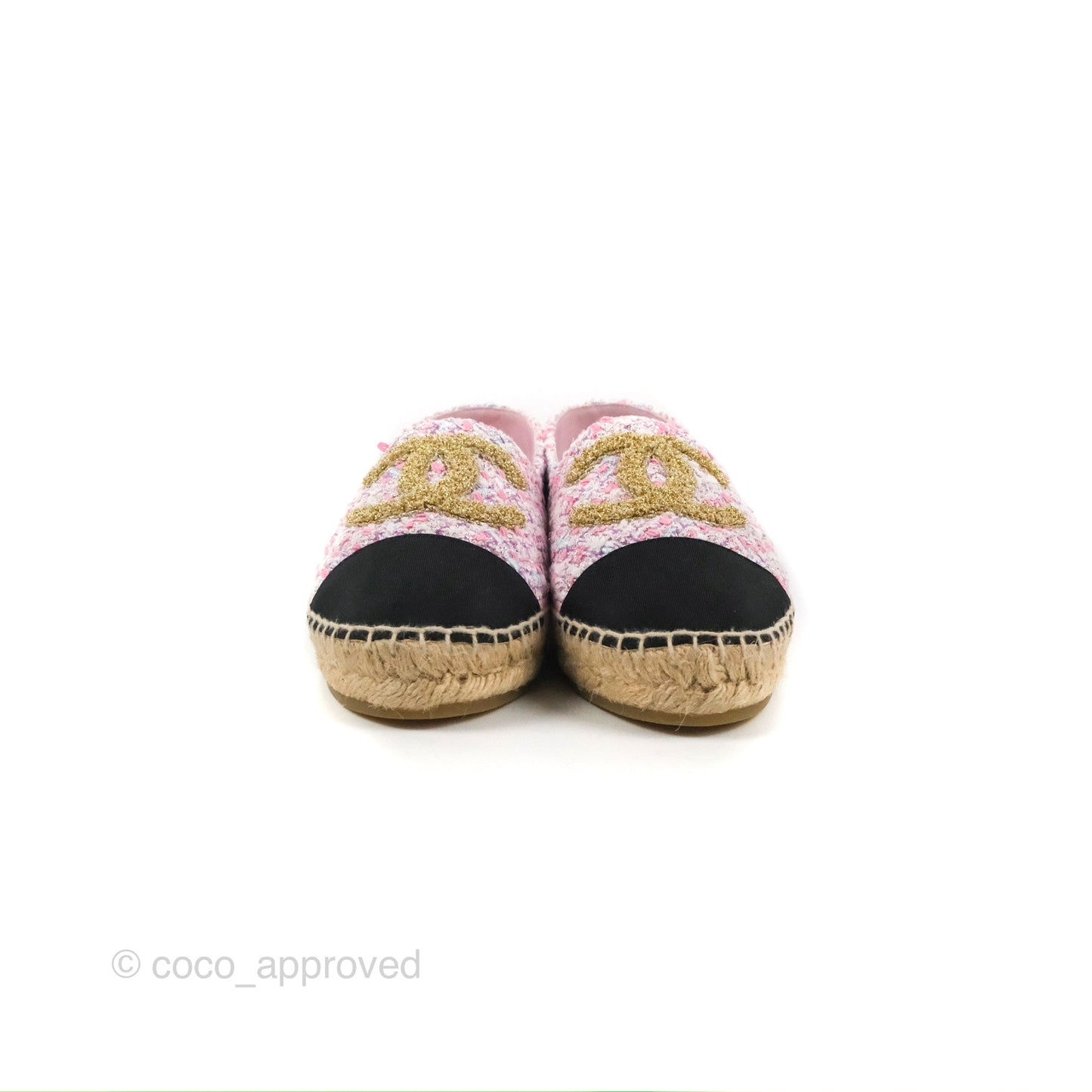Chanel Espadrille Pink Tweed Size 38