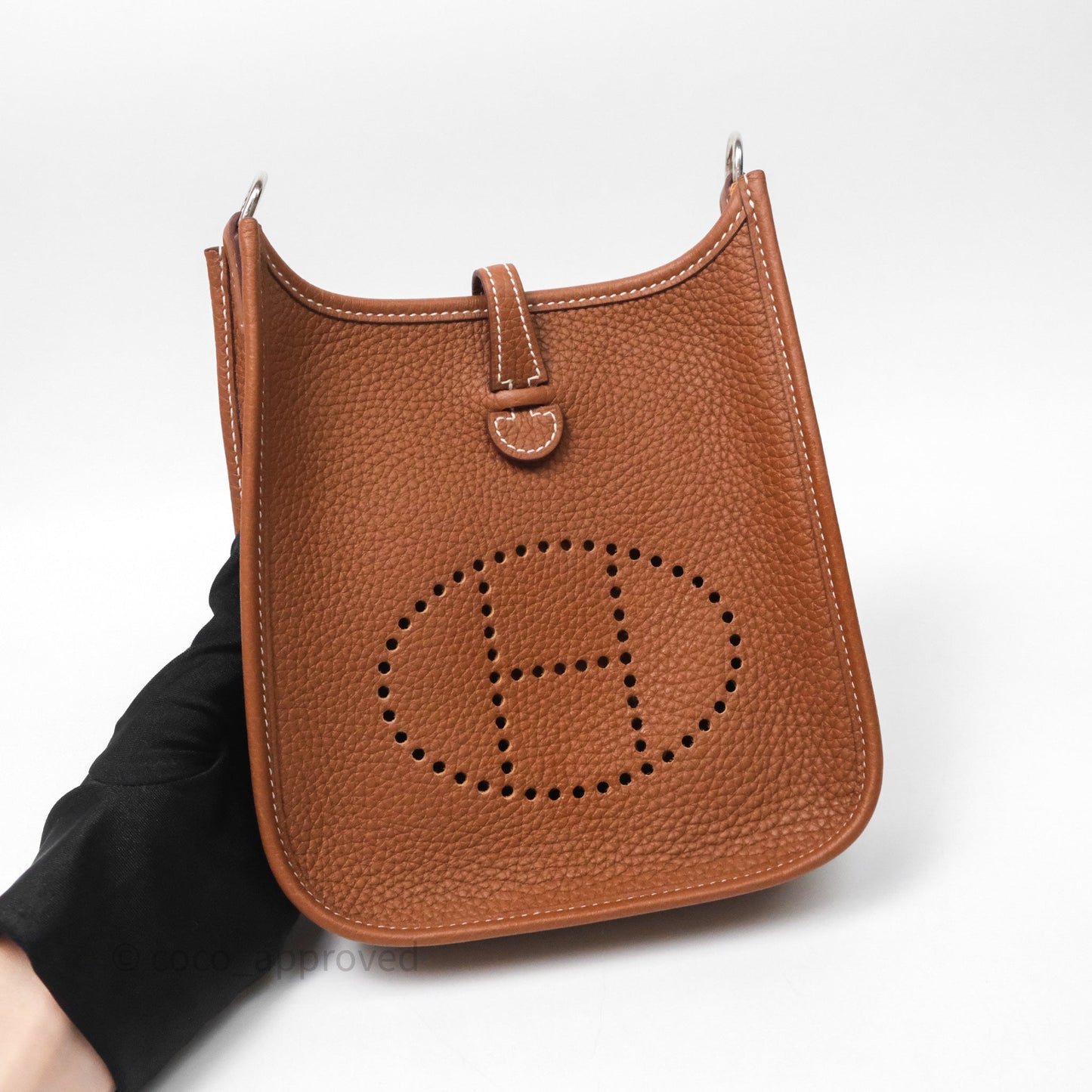 Hermès Mini Evelyne 16 Amazone Gold/ Cornaline-Blanc Clemence Palladium Hardware