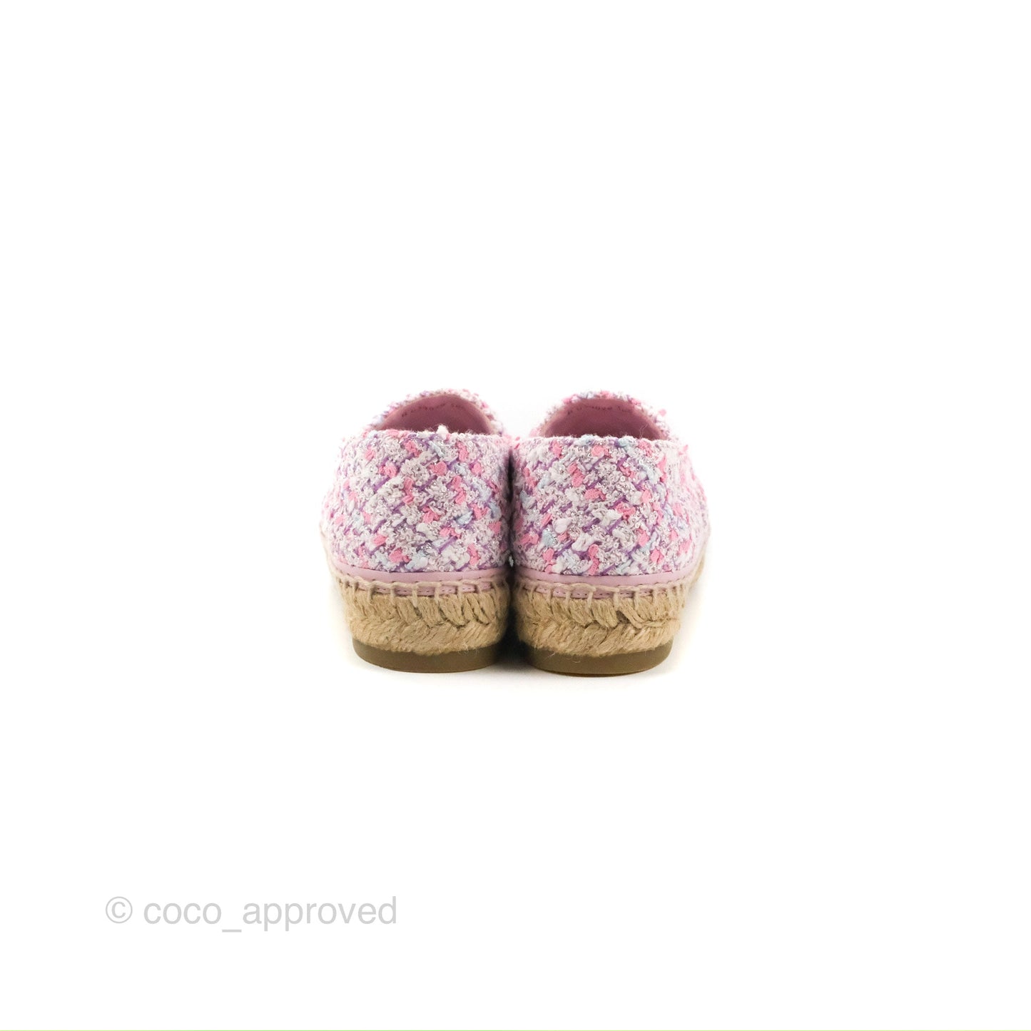 Chanel Espadrille Pink Tweed Size 38